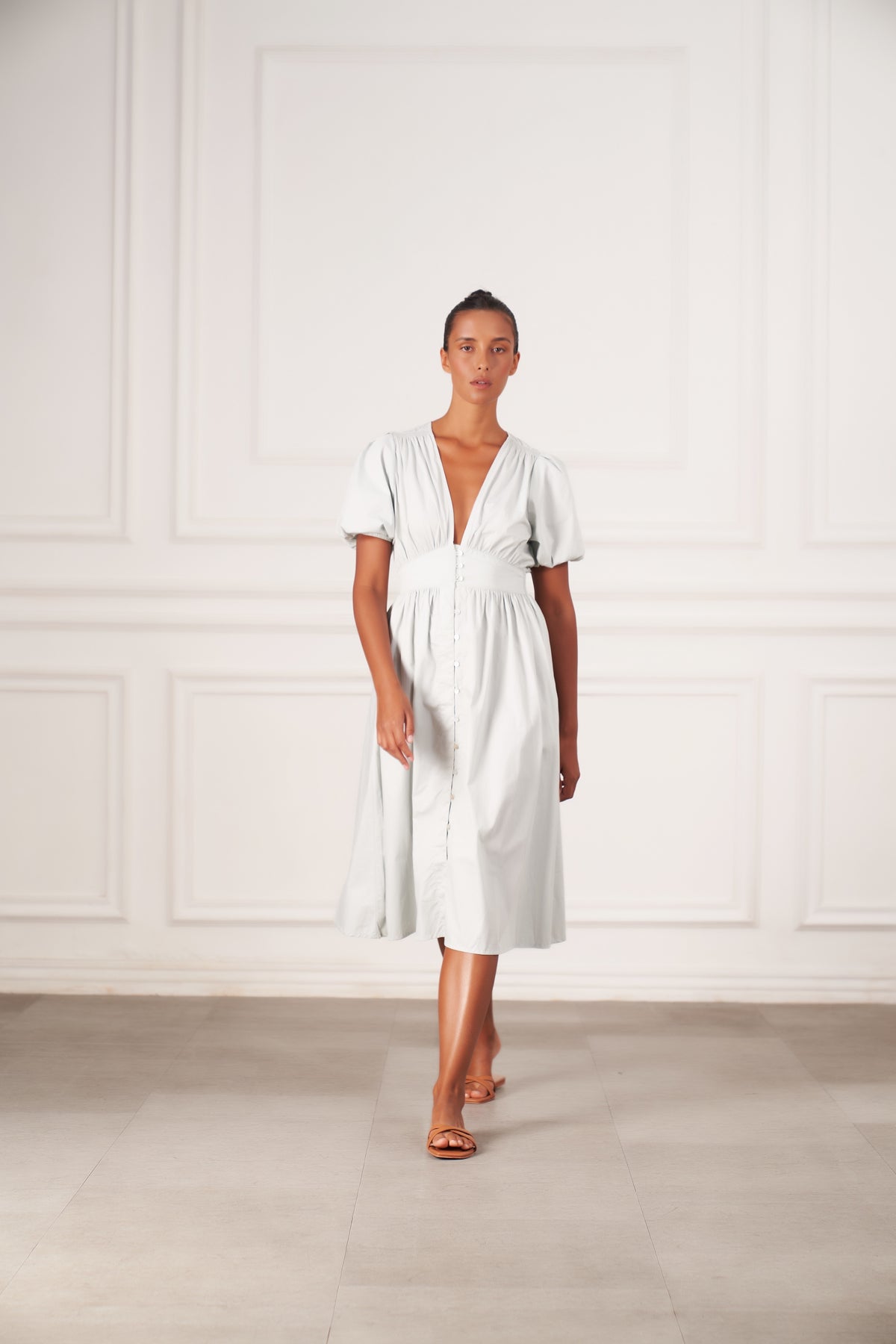 Hazel Midi Dress | Dusty Blue