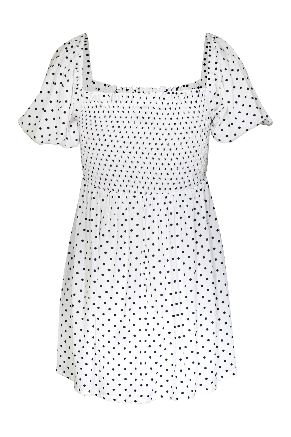 Camille Mini | White Polka Dot