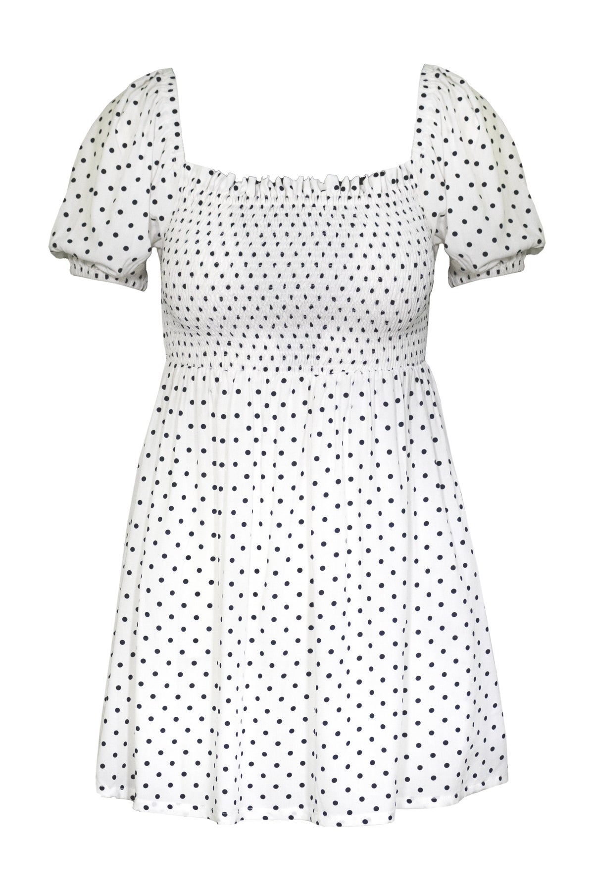 Camille Mini | White Polka Dot
