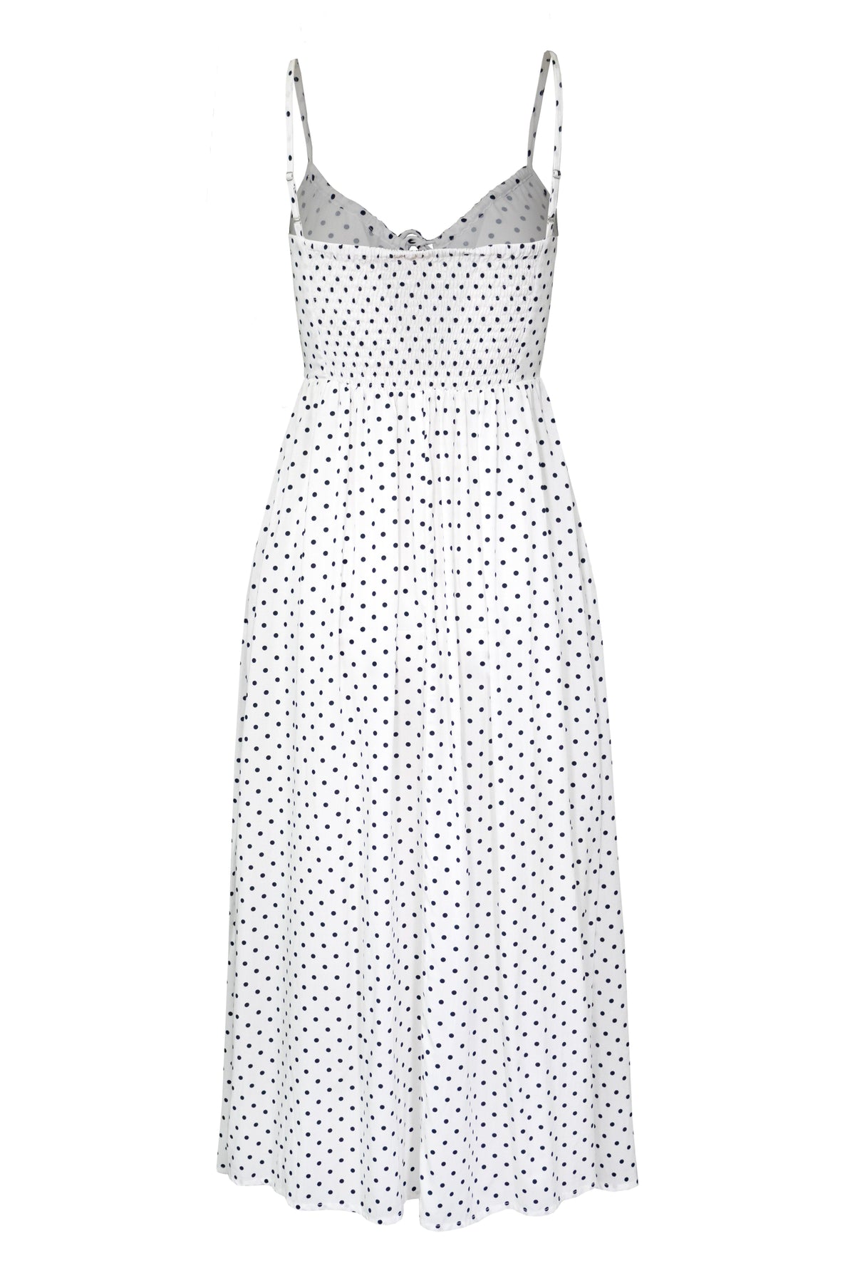 Carolyn Maxi Dress | White Polka Dot