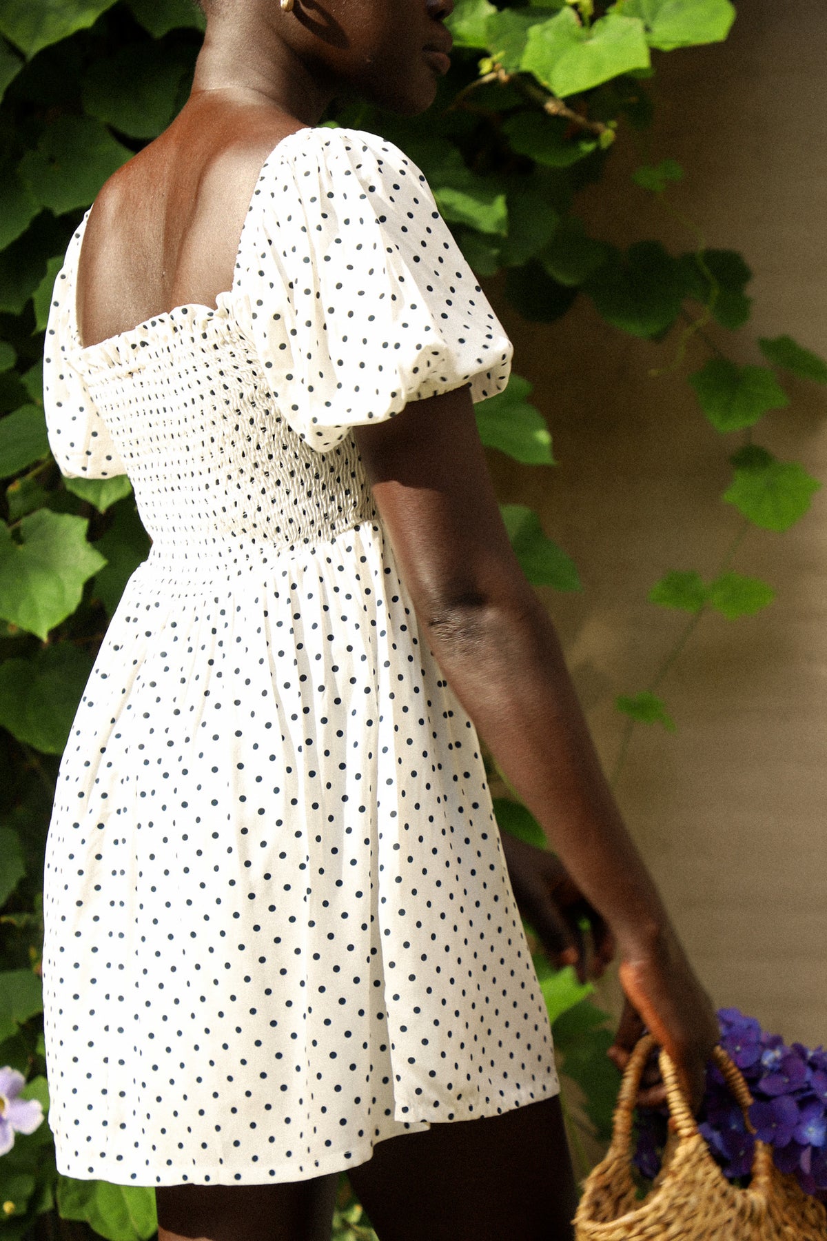 Camille Mini | White Polka Dot