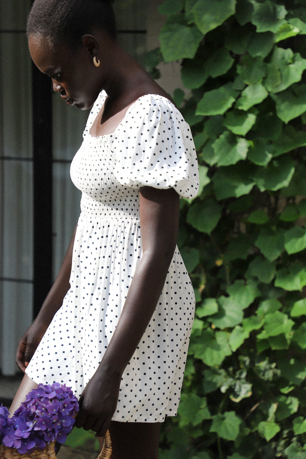Camille Mini | White Polka Dot