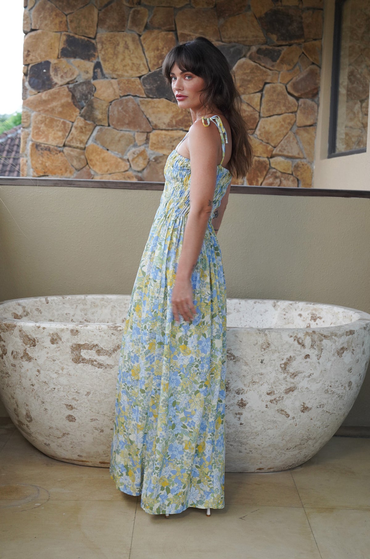 Amalfi Maxi Dress | Pastel Blooms