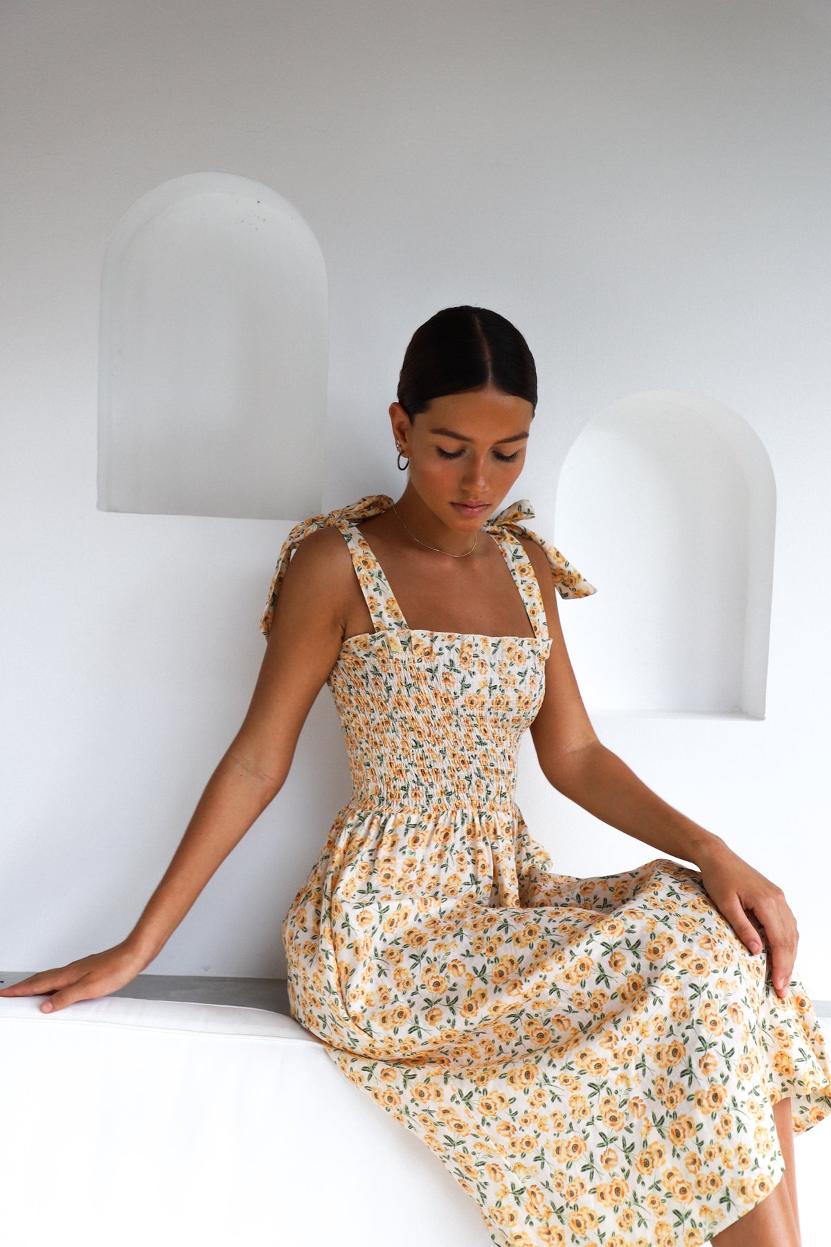 Farrah Midi Dress | Sunflowers