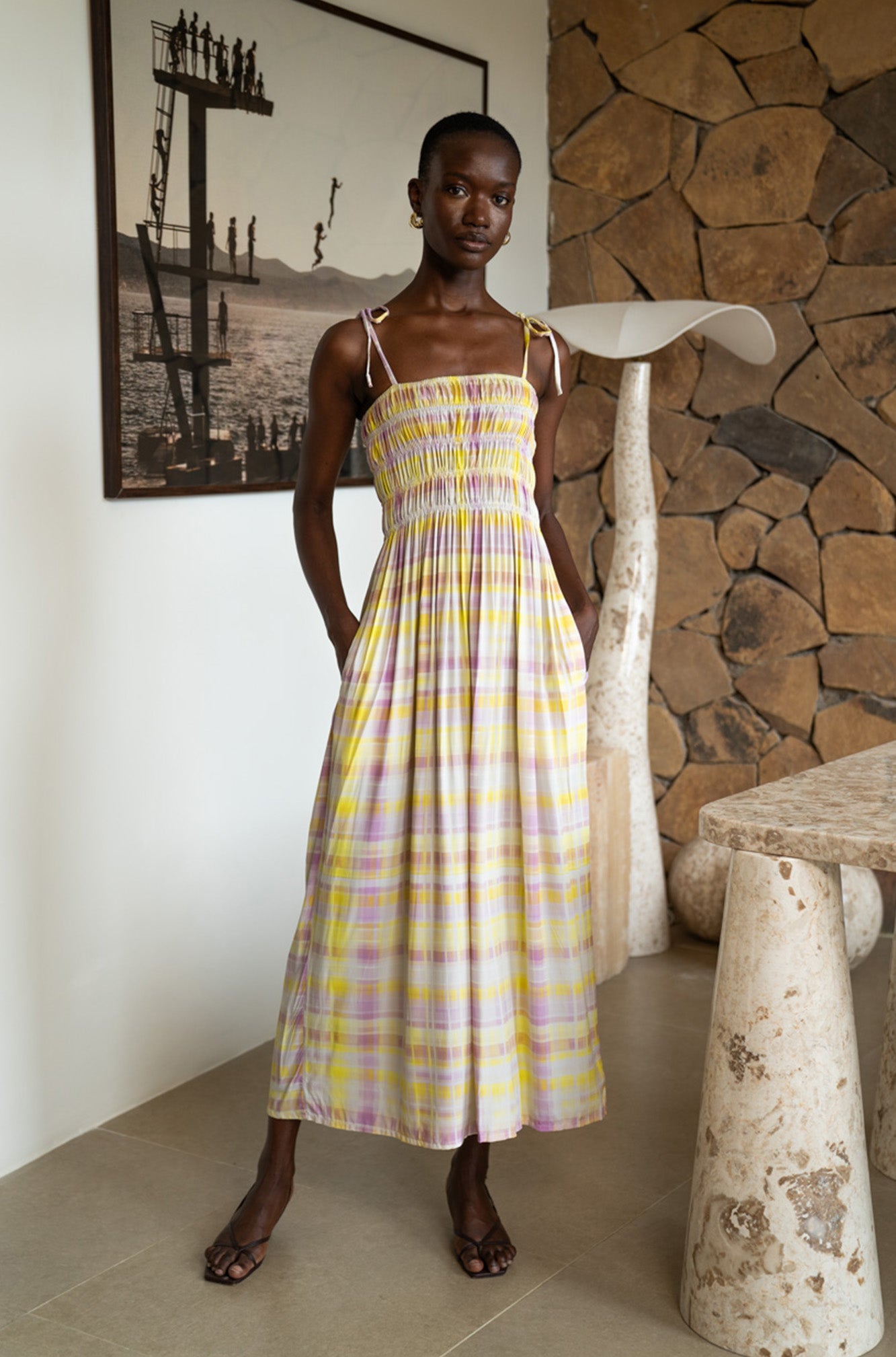 Amalfi Maxi Dress | Sorbet Plaid