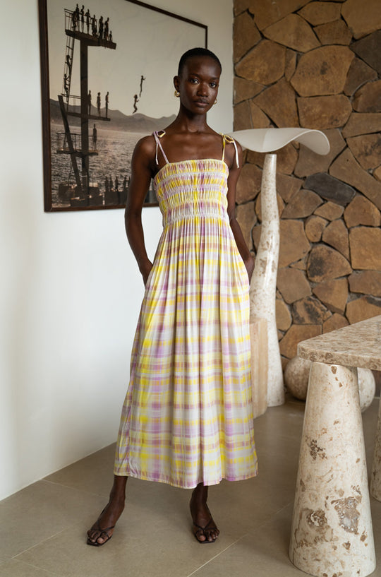 Amalfi Maxi Dress | Sorbet Plaid