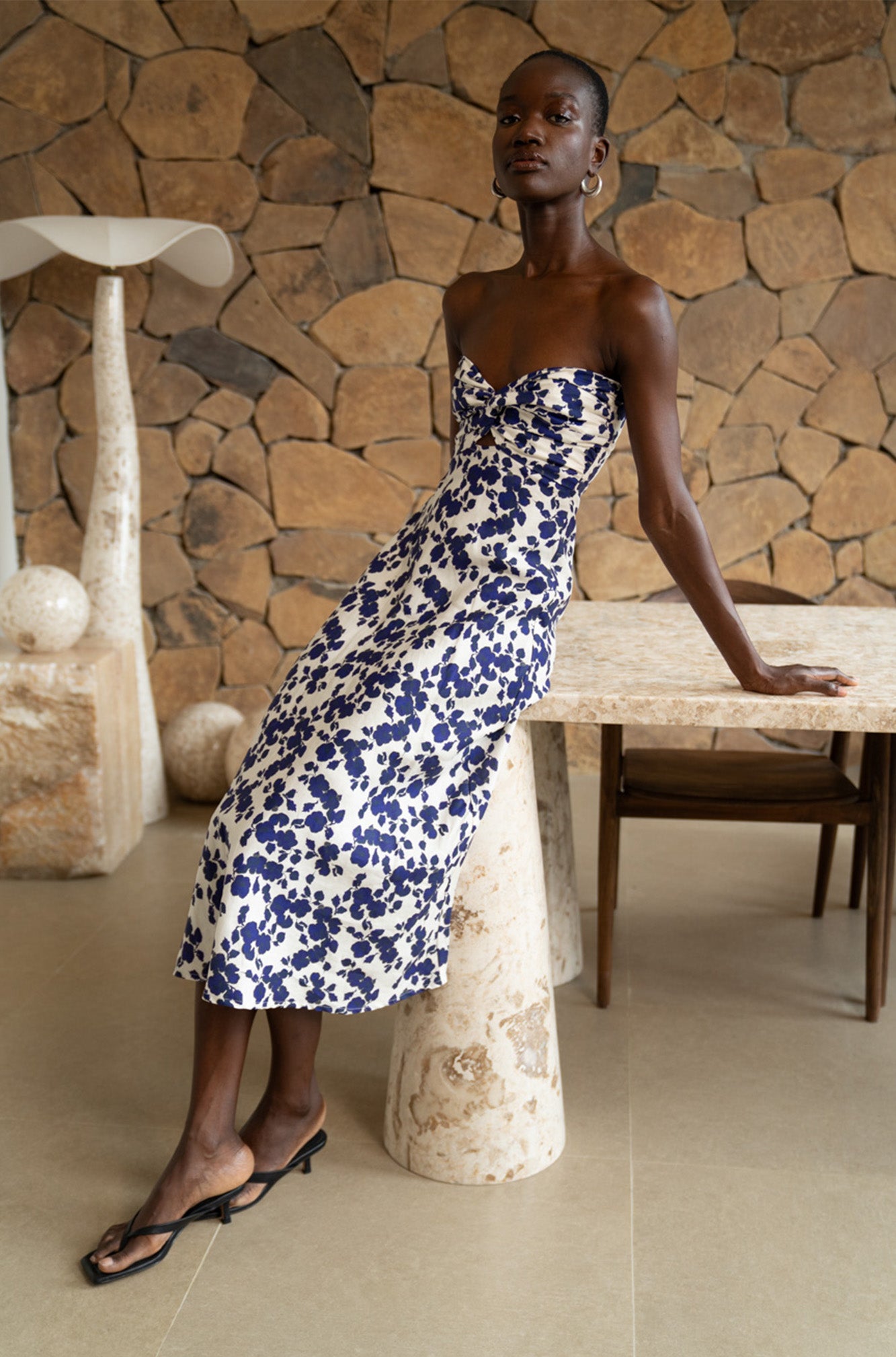 Sabine Midi Dress | Cornflowers