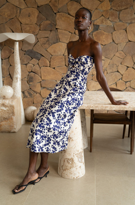 Sabine Midi Dress | Cornflowers