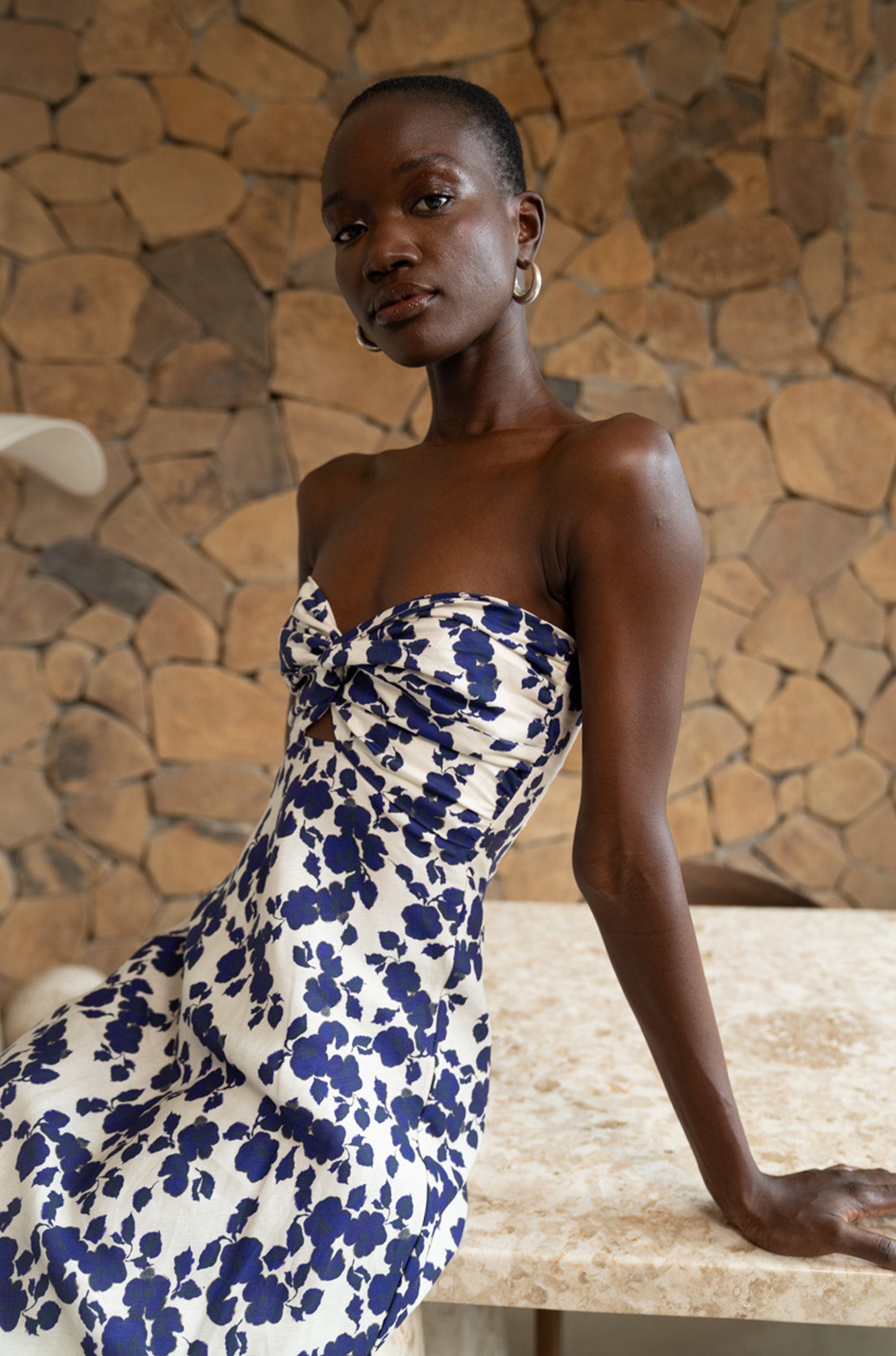 Sabine Midi Dress | Cornflowers