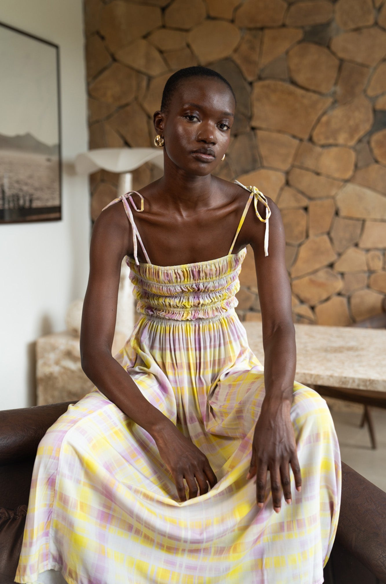 Amalfi Maxi Dress | Sorbet Plaid