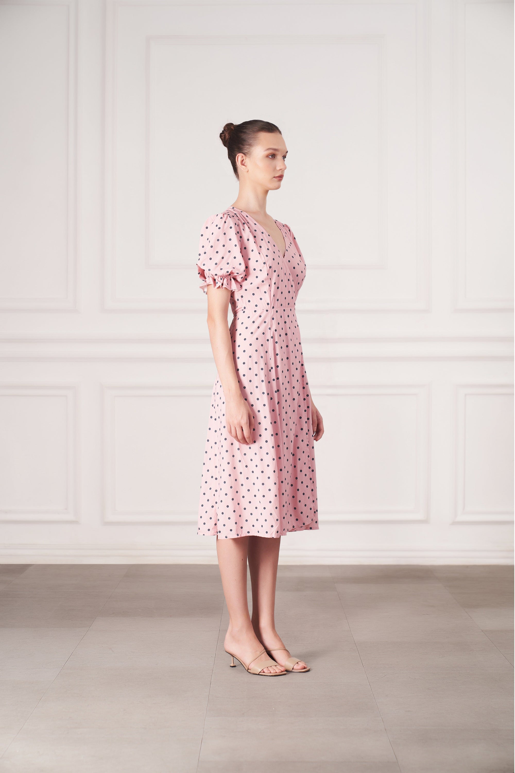 Alice Midi Wrap Dress | Pink Polka Dots