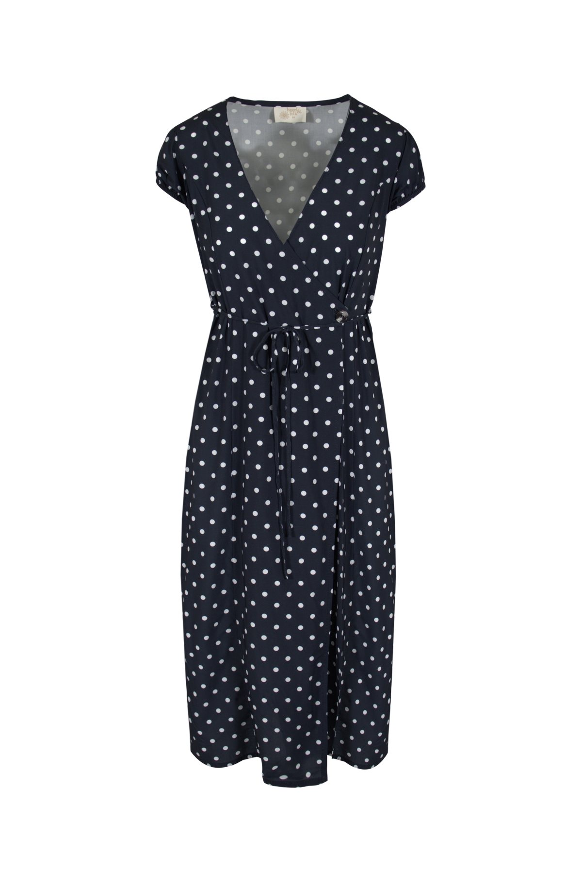 Alaia Midi Wrap Dress | Midnight Polka Dot