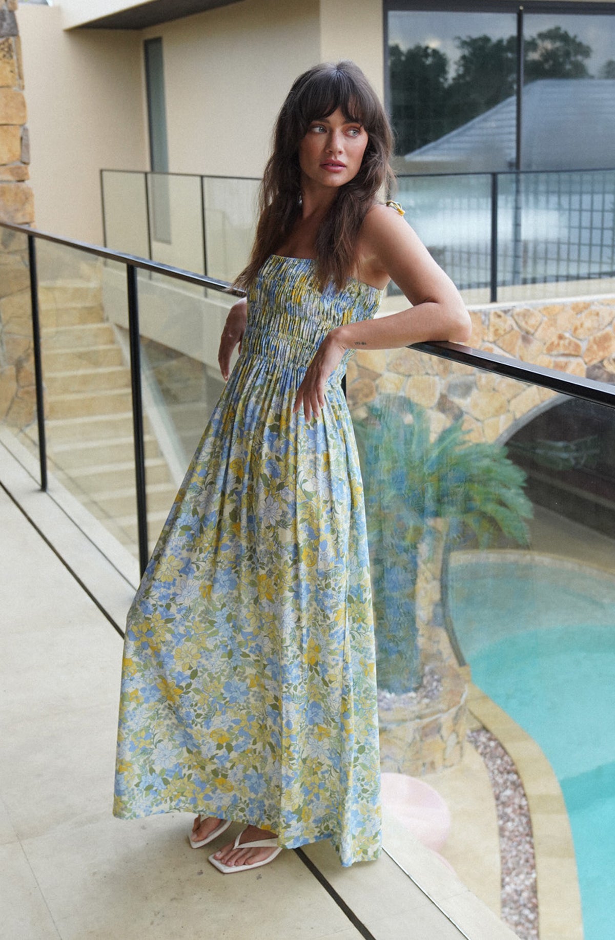 Amalfi Maxi Dress | Pastel Blooms