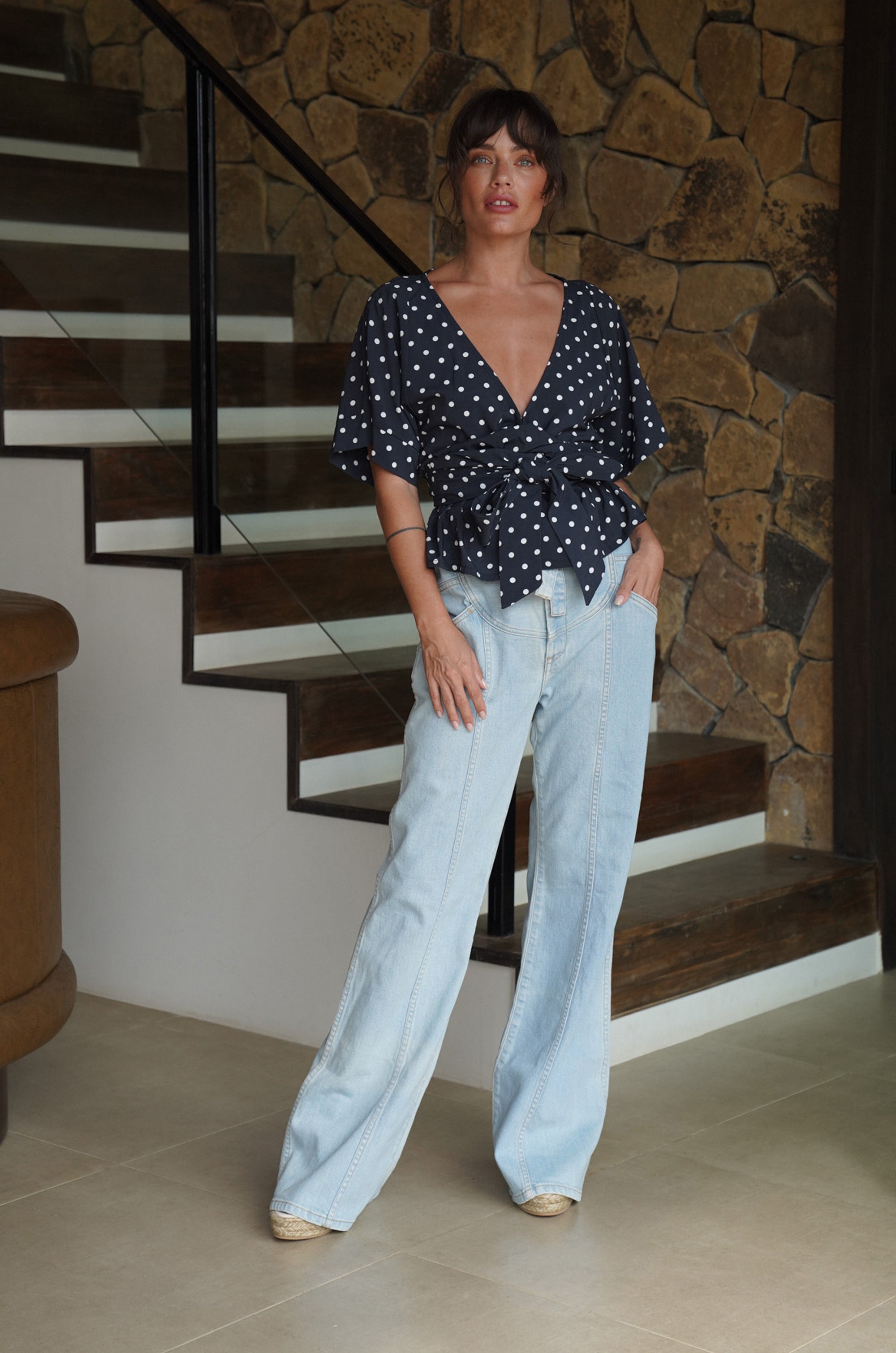 Melody Top | Midnight Polka Dot