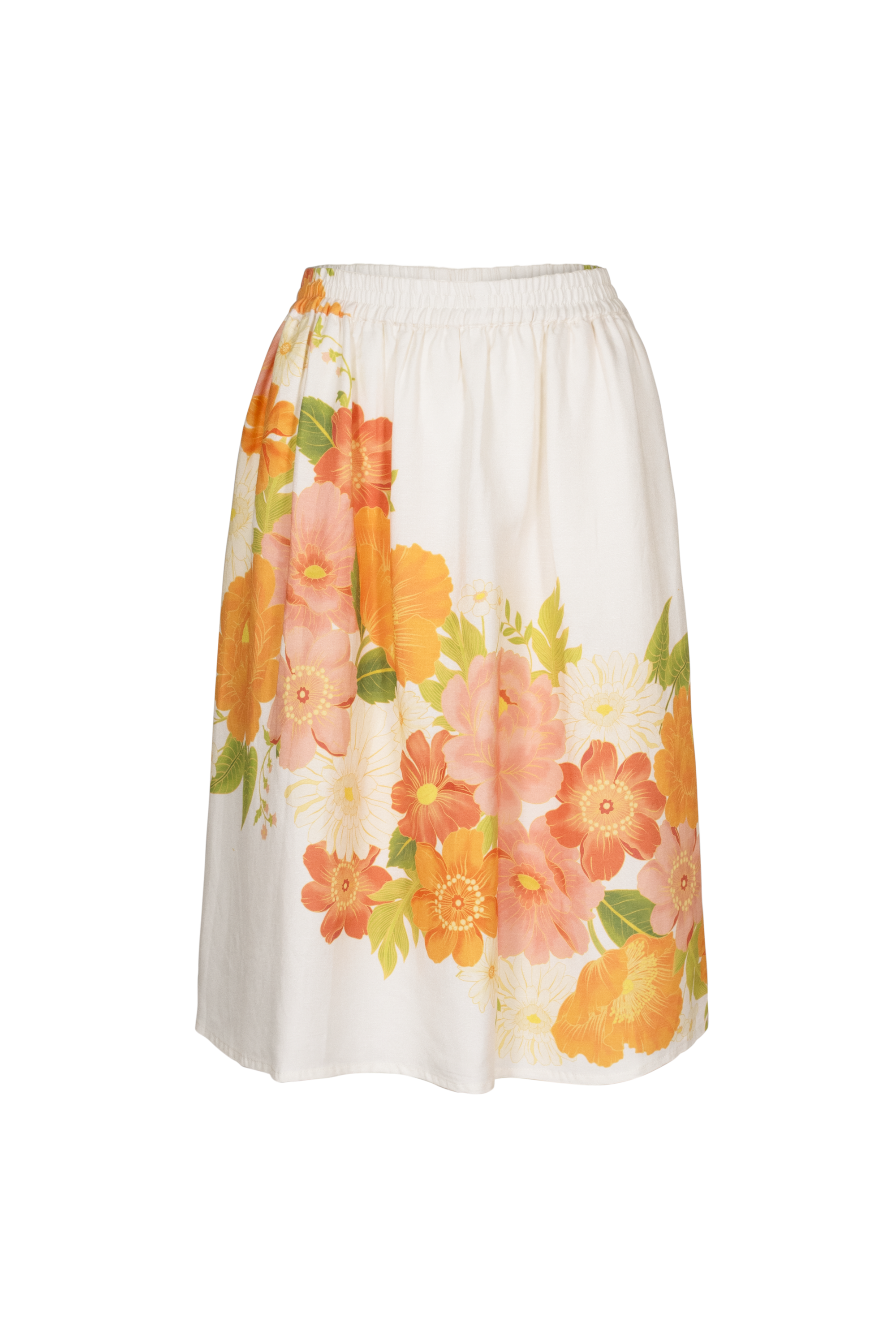 Olive Midi Skirt | Vintage Floral