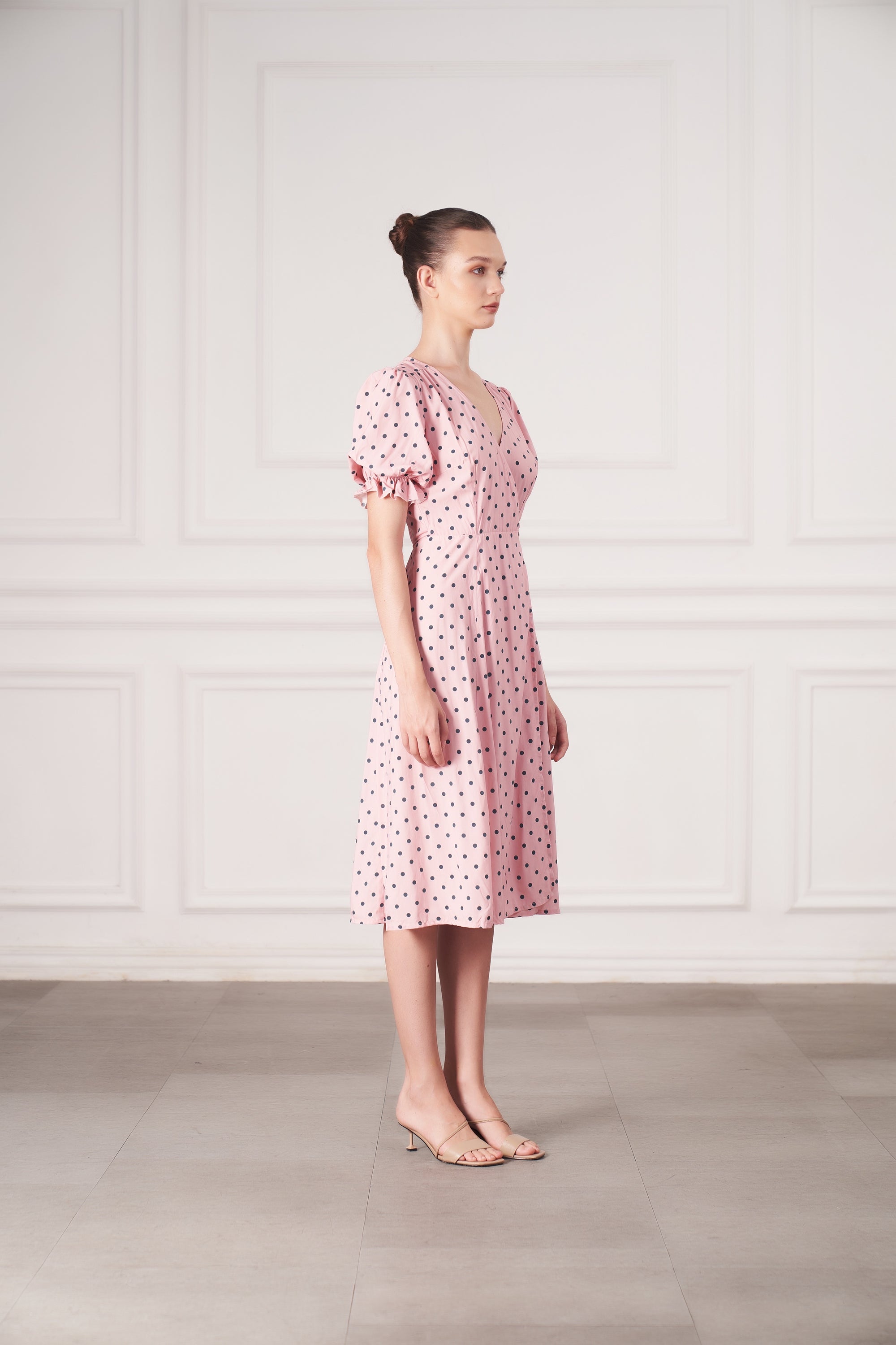 Alice Midi Wrap Dress | Pink Polka Dots