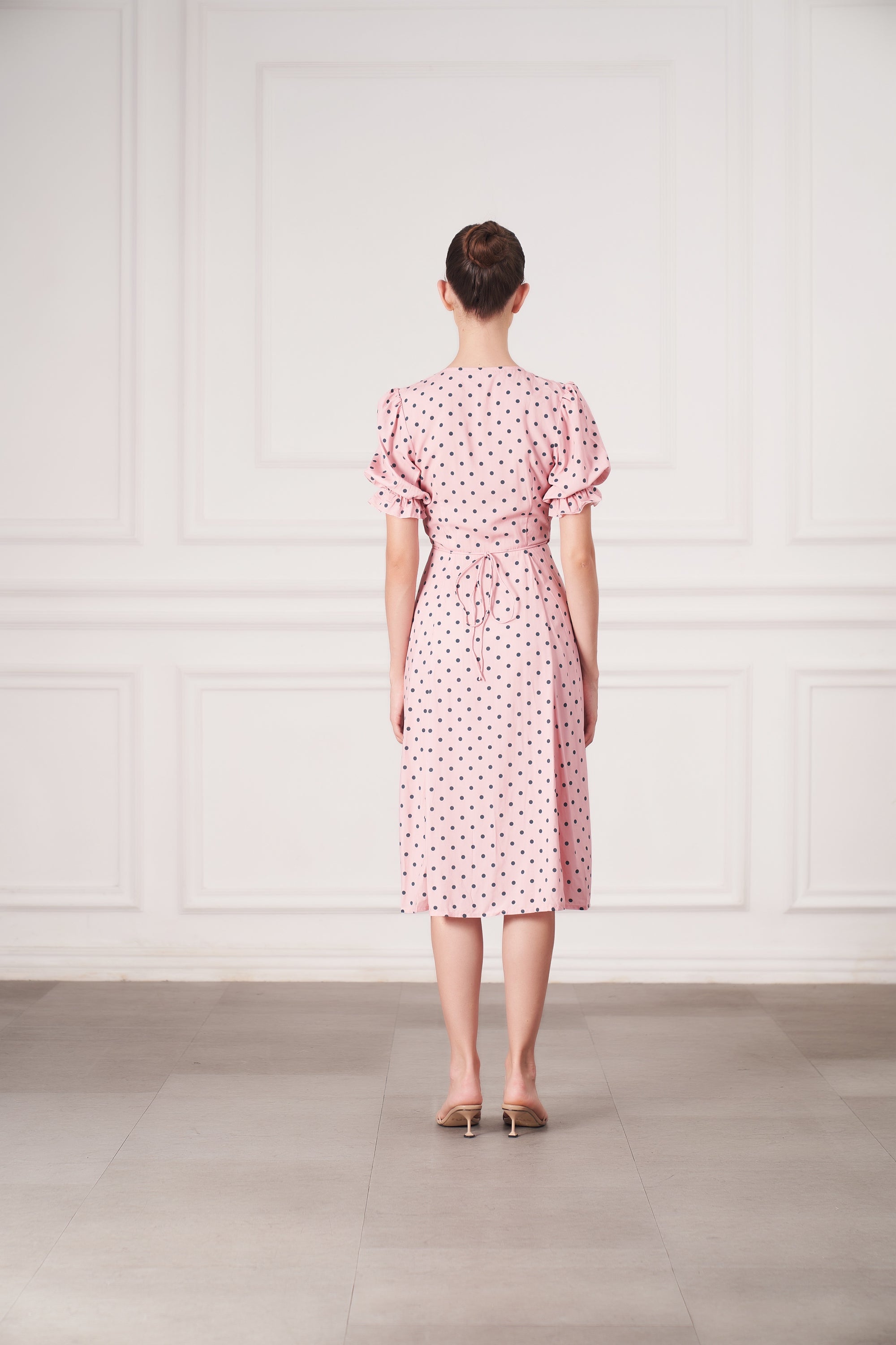 Alice Midi Wrap Dress | Pink Polka Dots