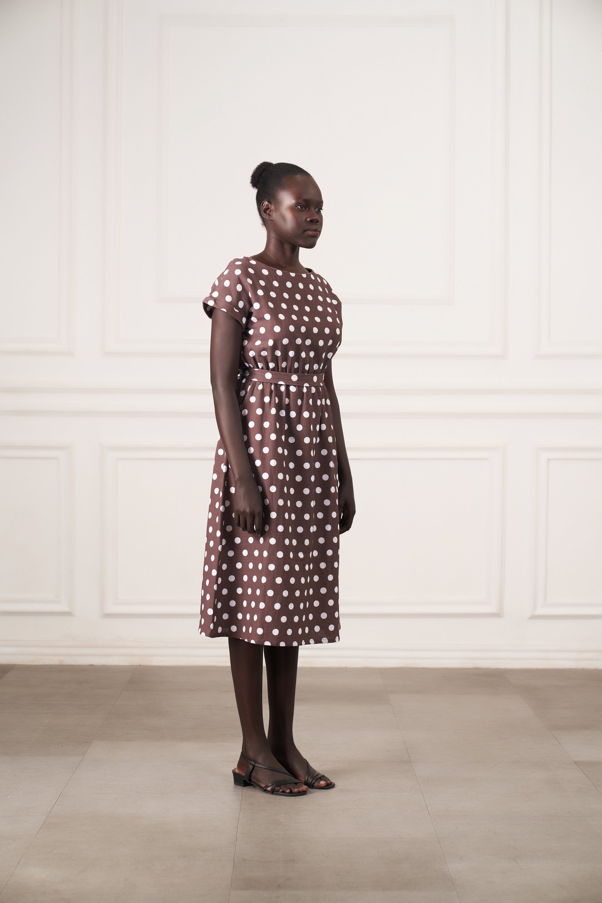 Claire Midi Dress | Espresso Dot