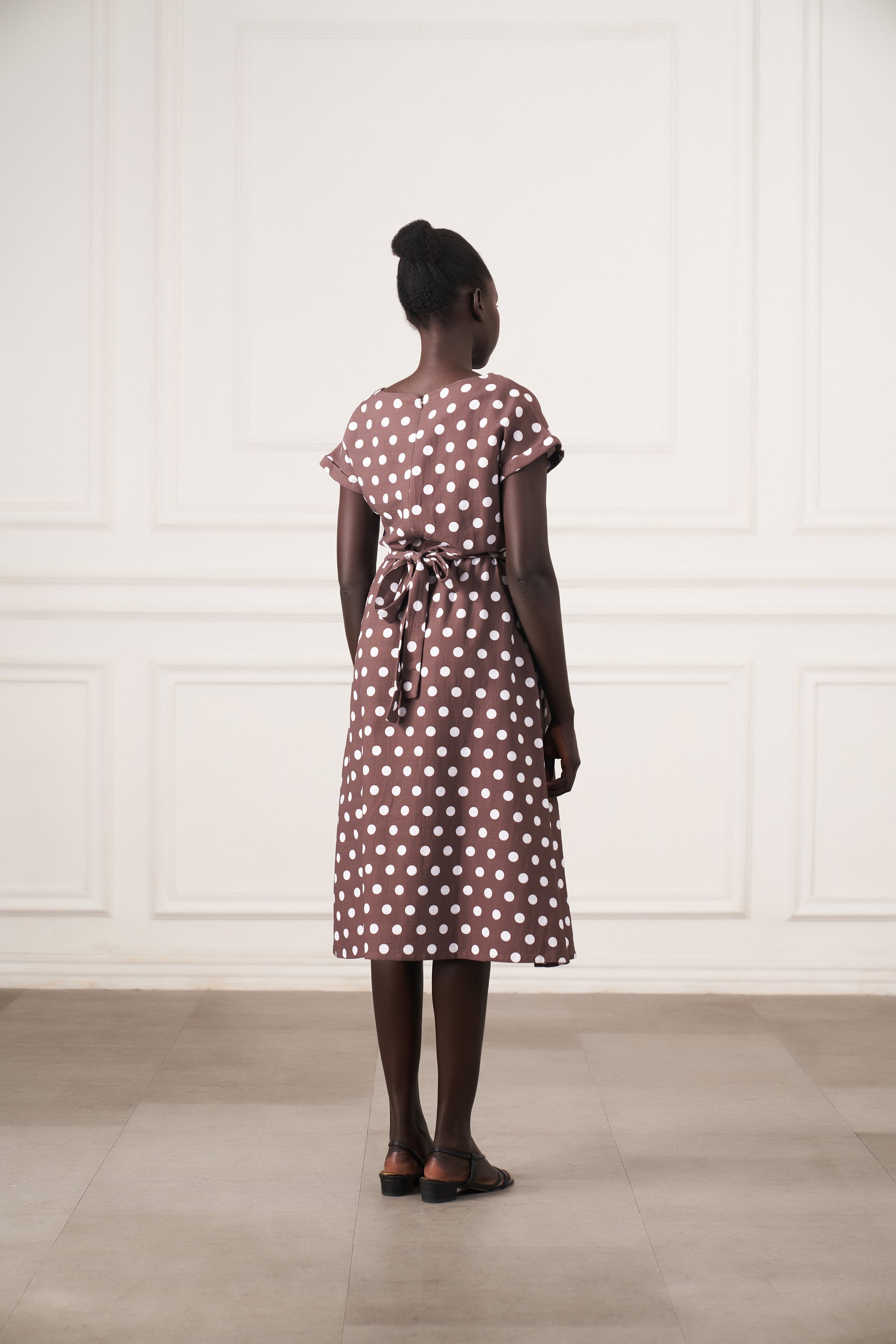 Claire Midi Dress | Espresso Dot