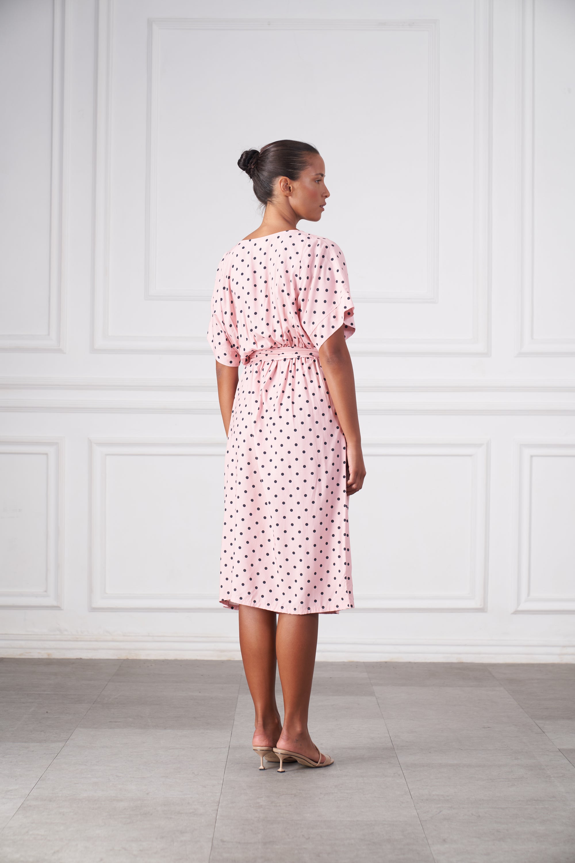 Melody Midi Dress | Pink Polka Dots