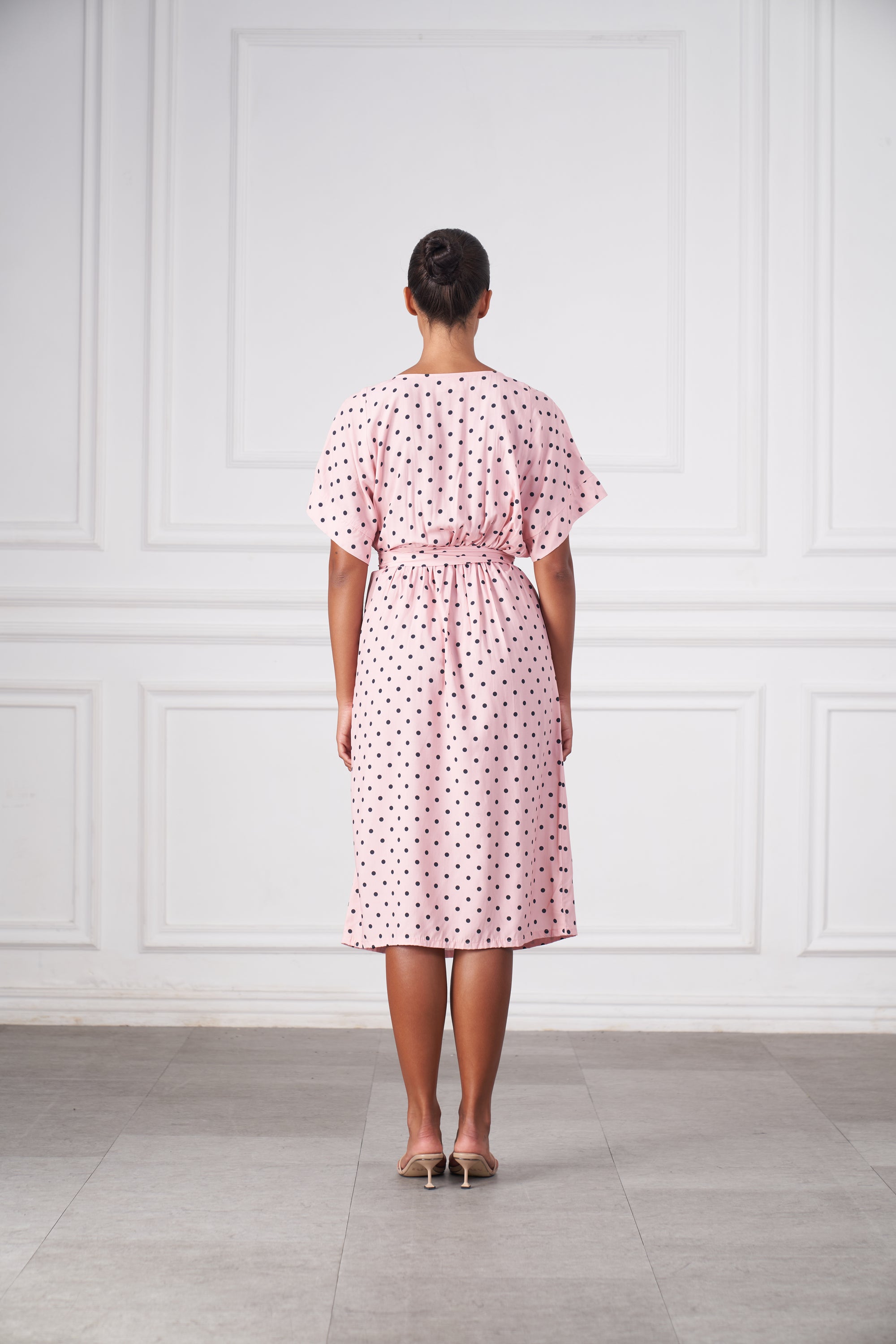 Melody Midi Dress | Pink Polka Dots