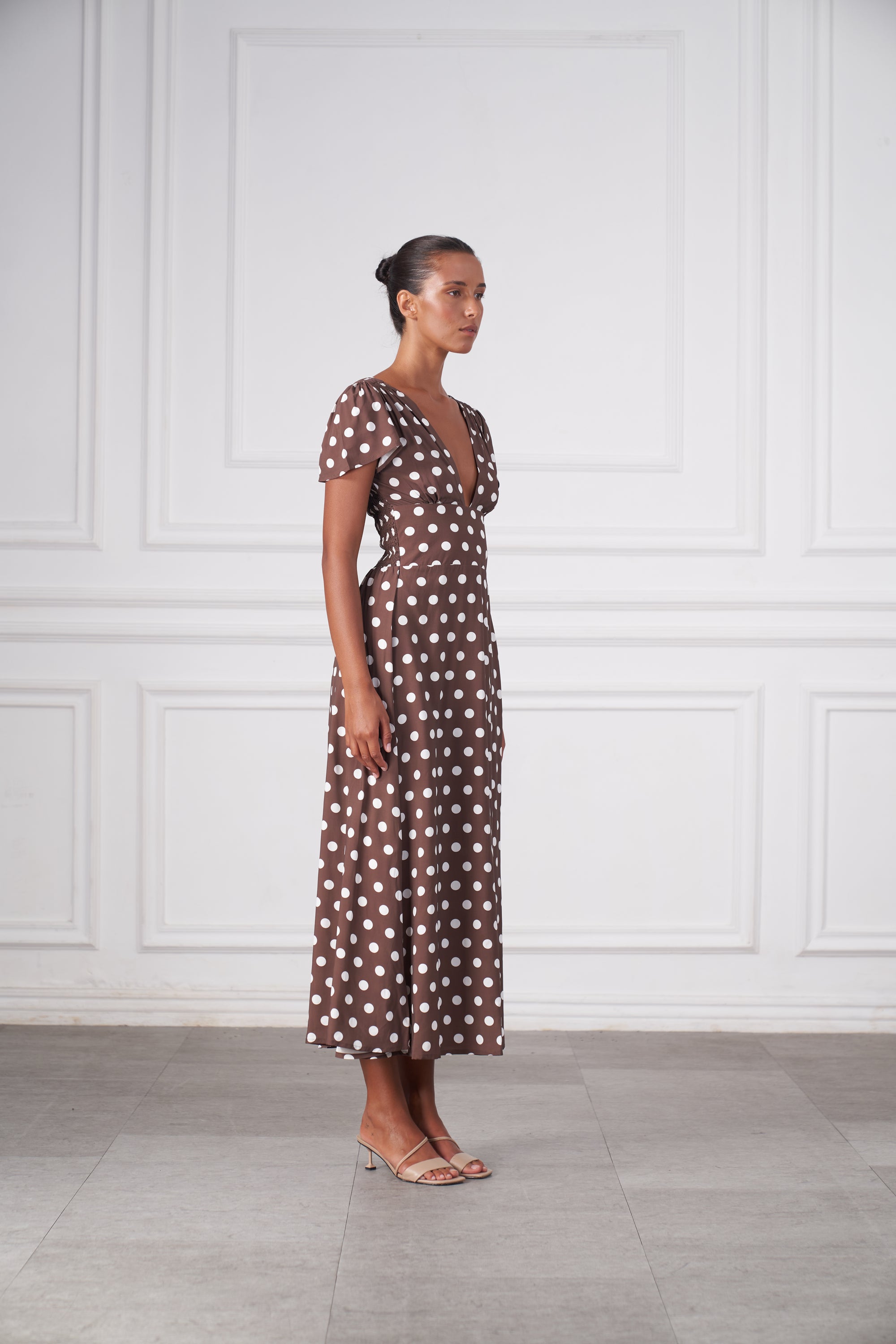 Margot Maxi Dress | Espresso Dot