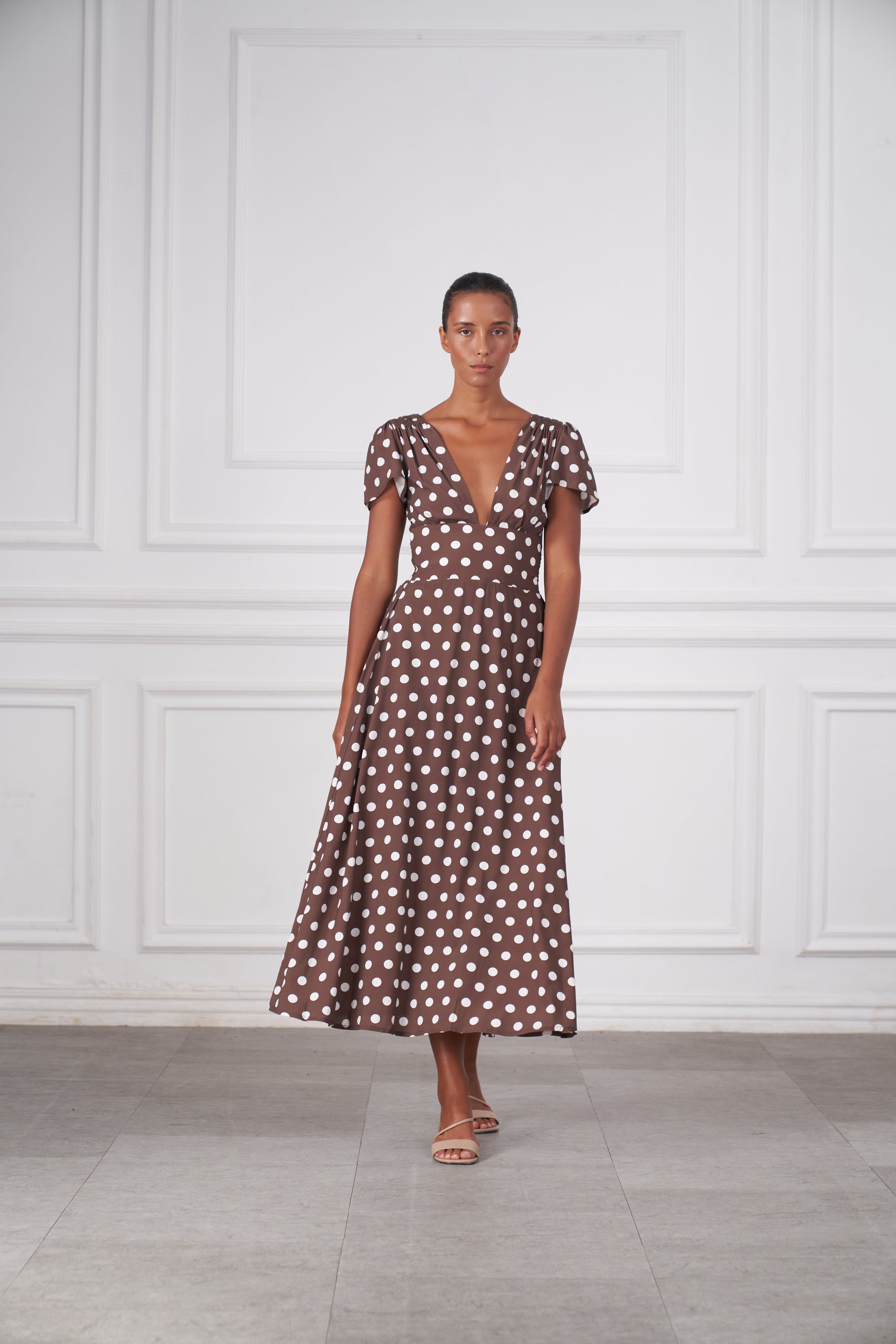 Margot Maxi Dress | Espresso Dot