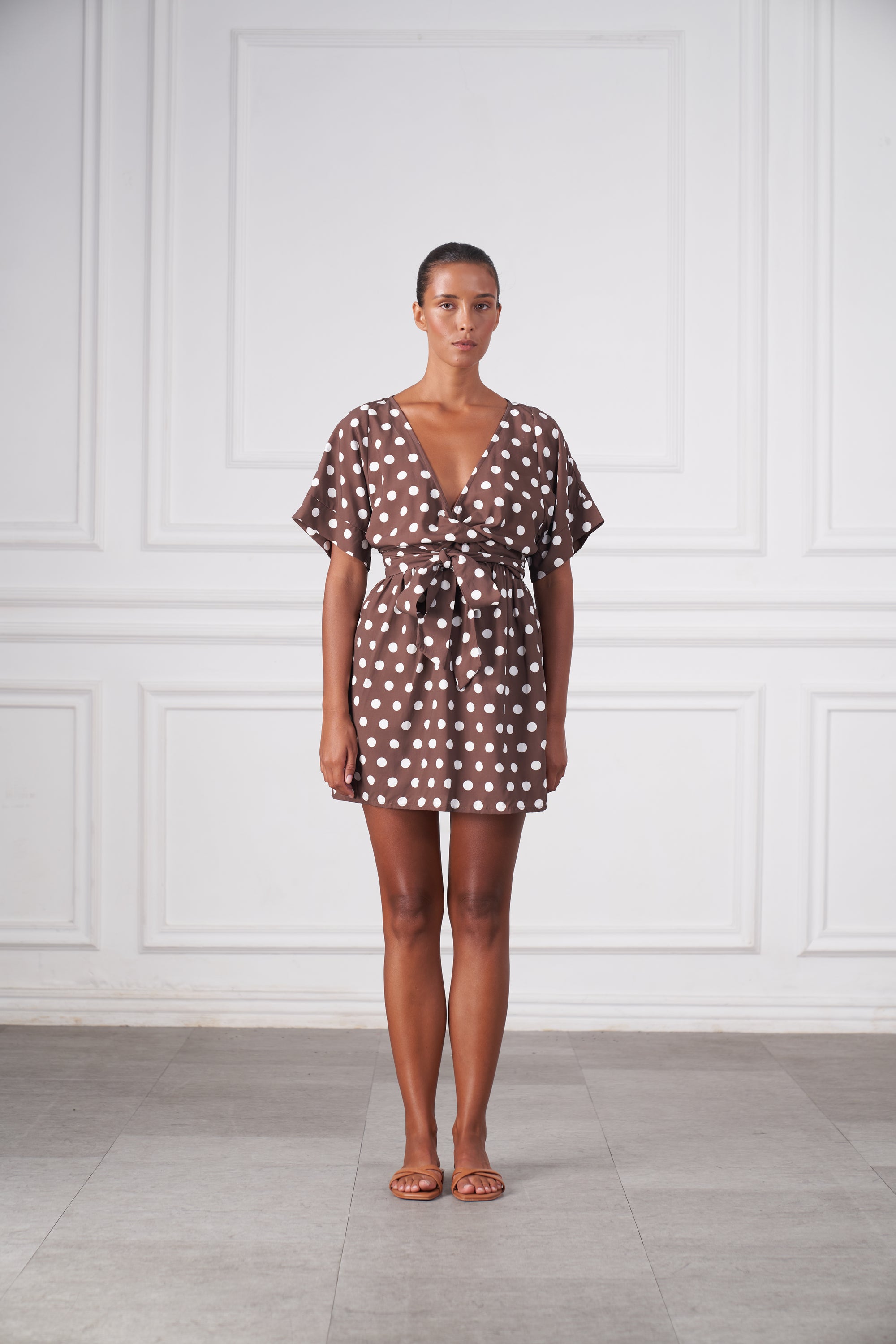 Melody Mini Dress | Espresso Dot