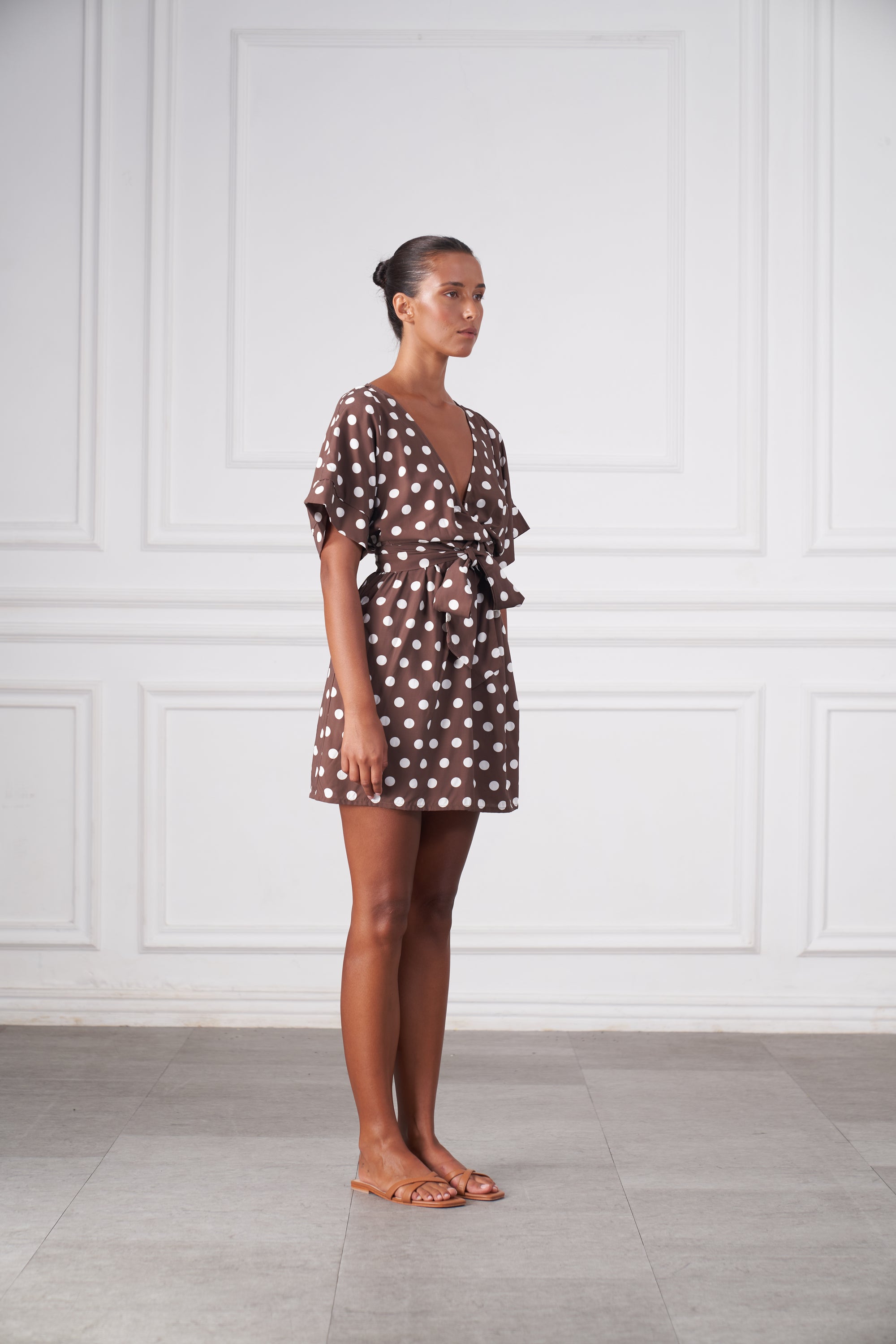 Melody Mini Dress | Espresso Dot