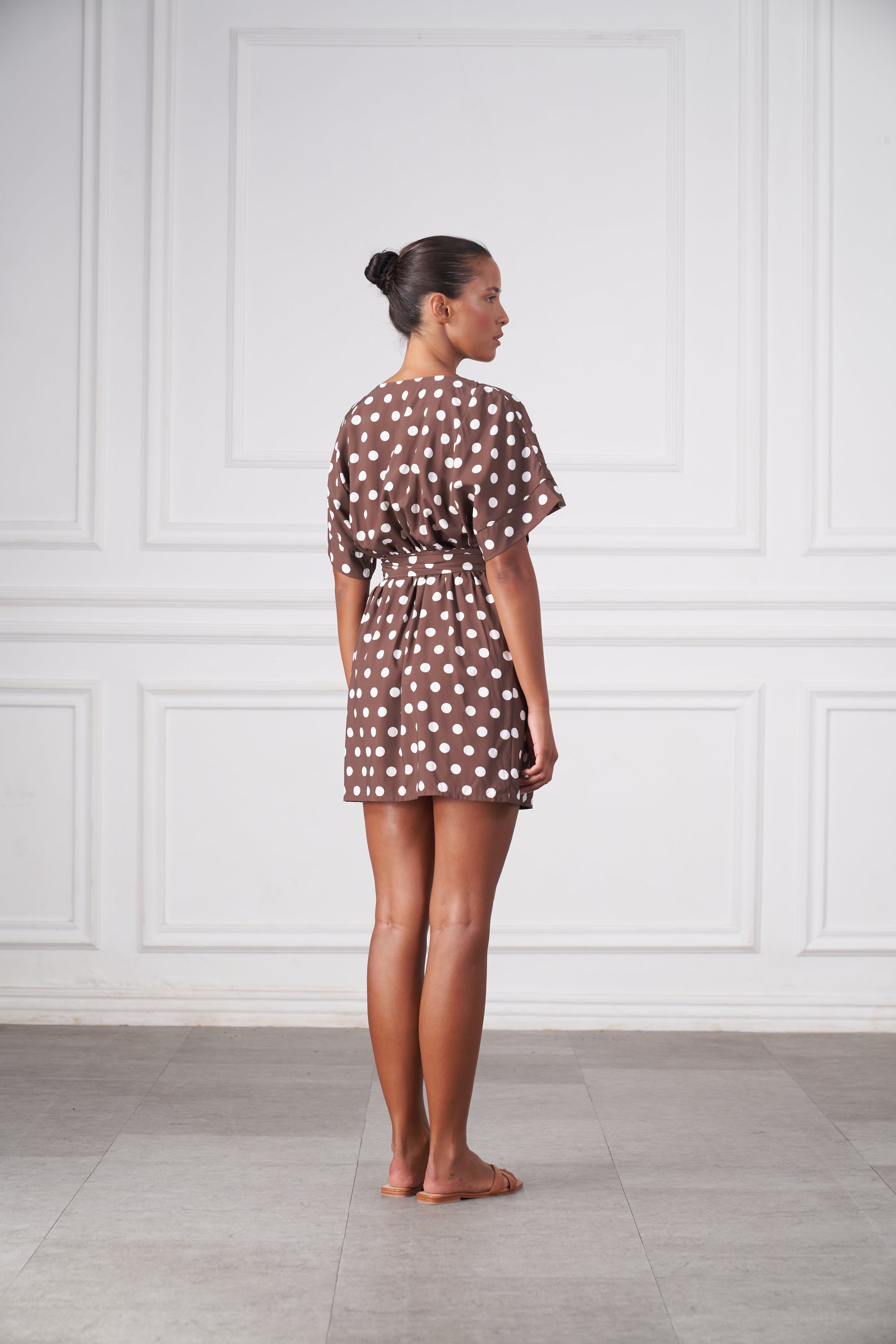 Melody Mini Dress | Espresso Dot