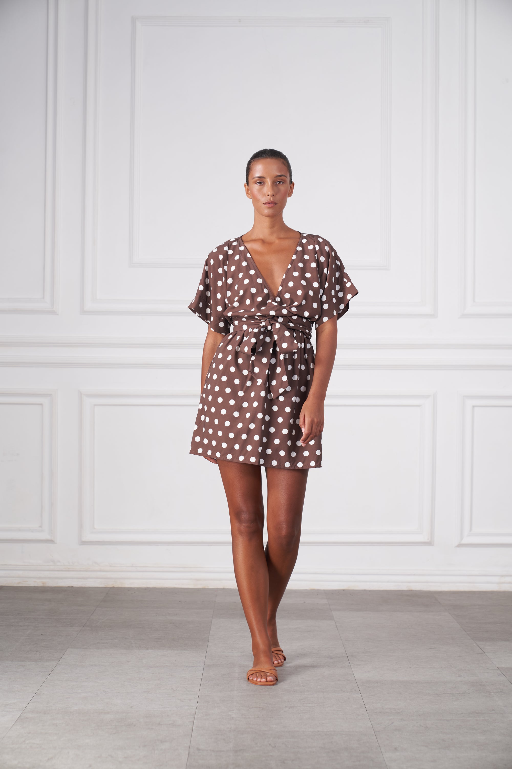 Melody Mini Dress | Espresso Dot