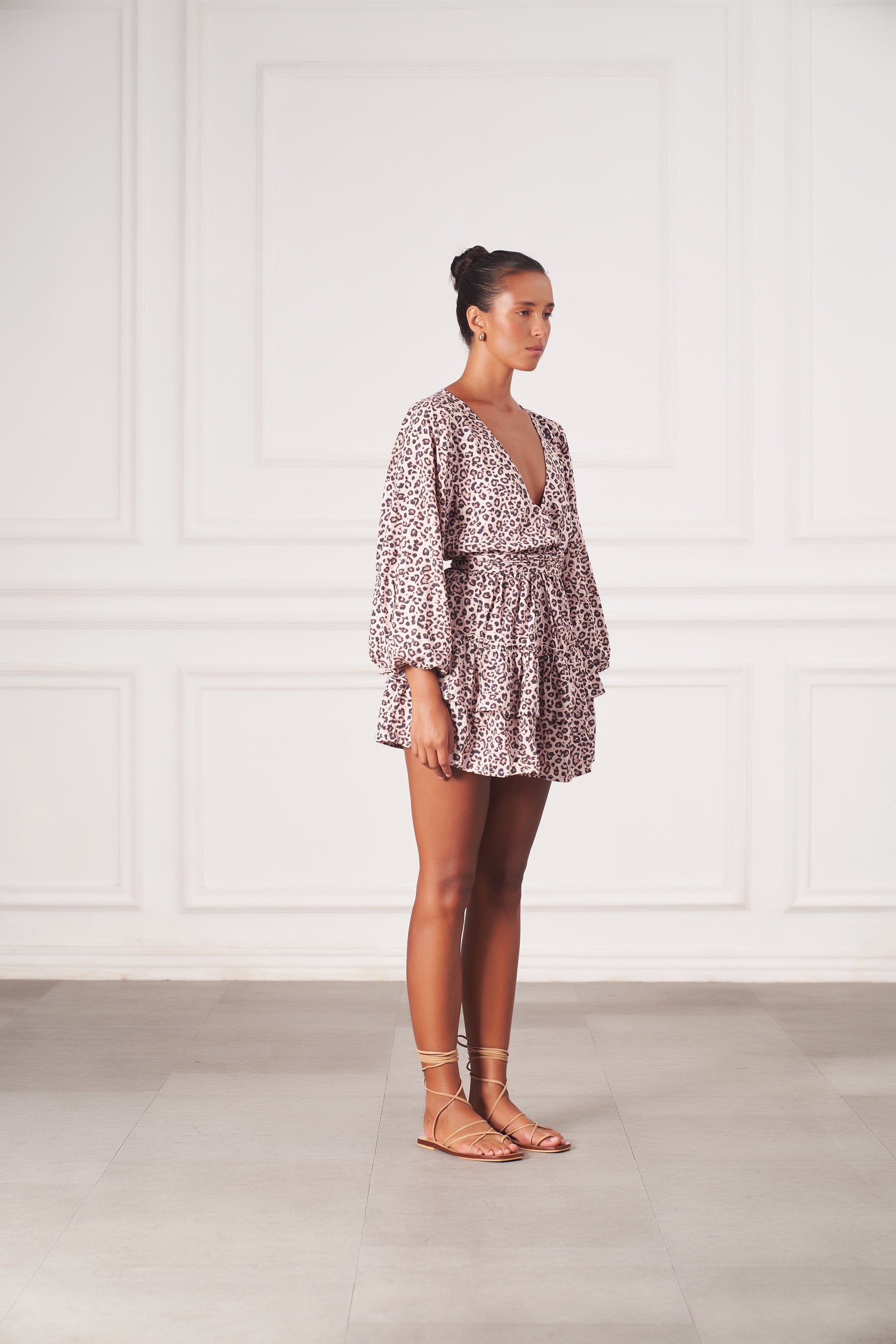 Kendall Mini Dress | Snow Leopard