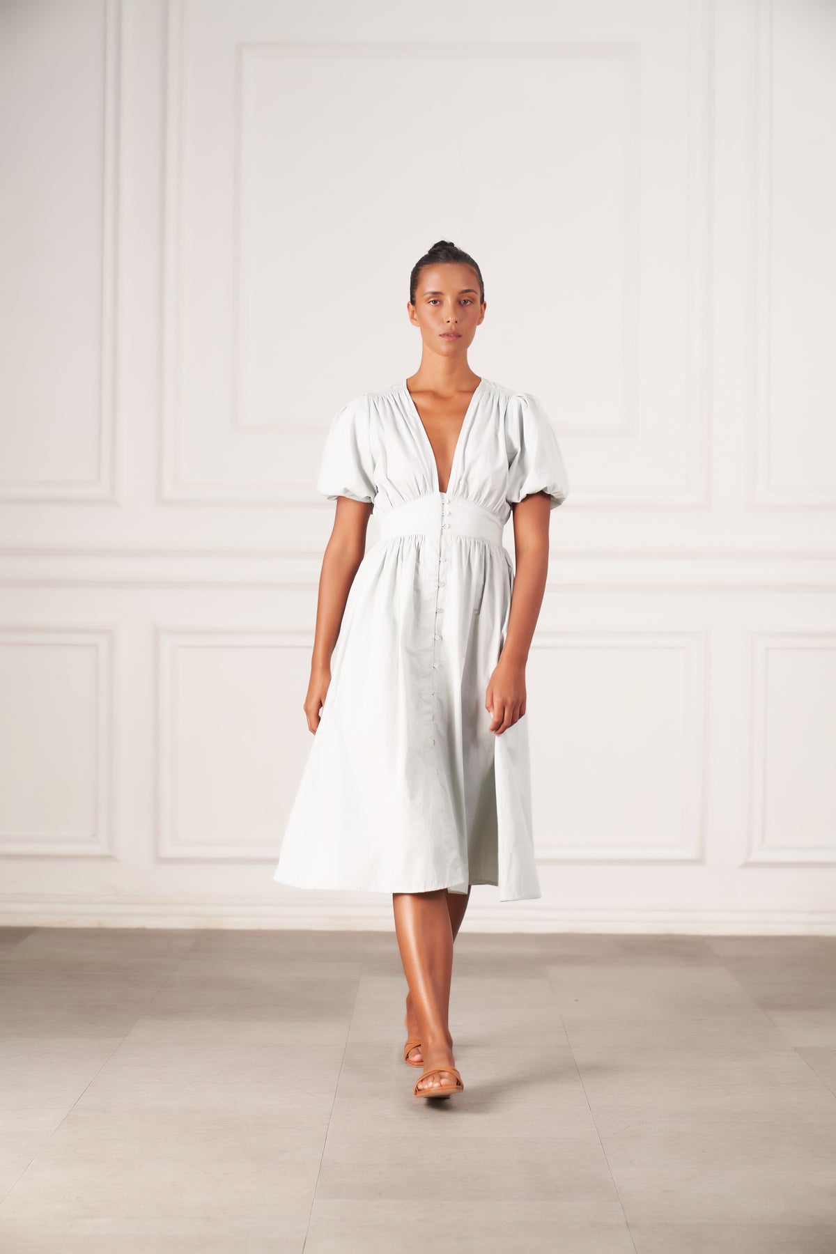 Hazel Midi Dress | Dusty Blue