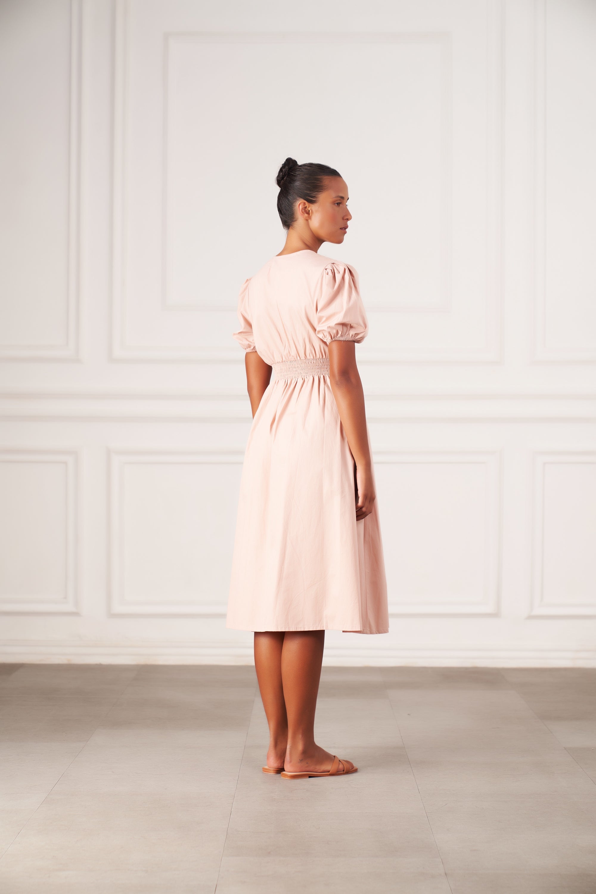 Hazel Midi Dress | Faded Blush