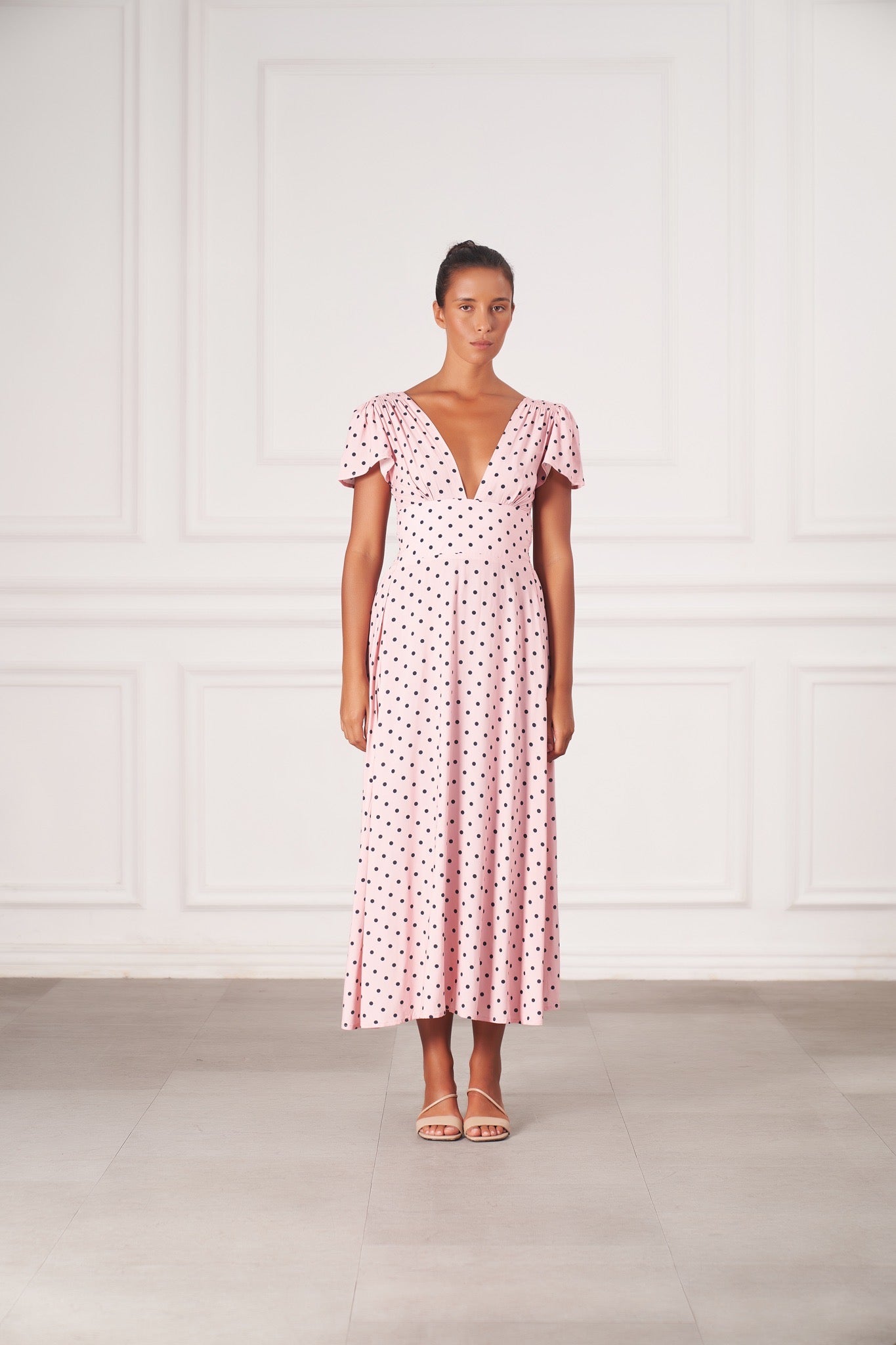 Margot Maxi Dress | Pink Polka Dots