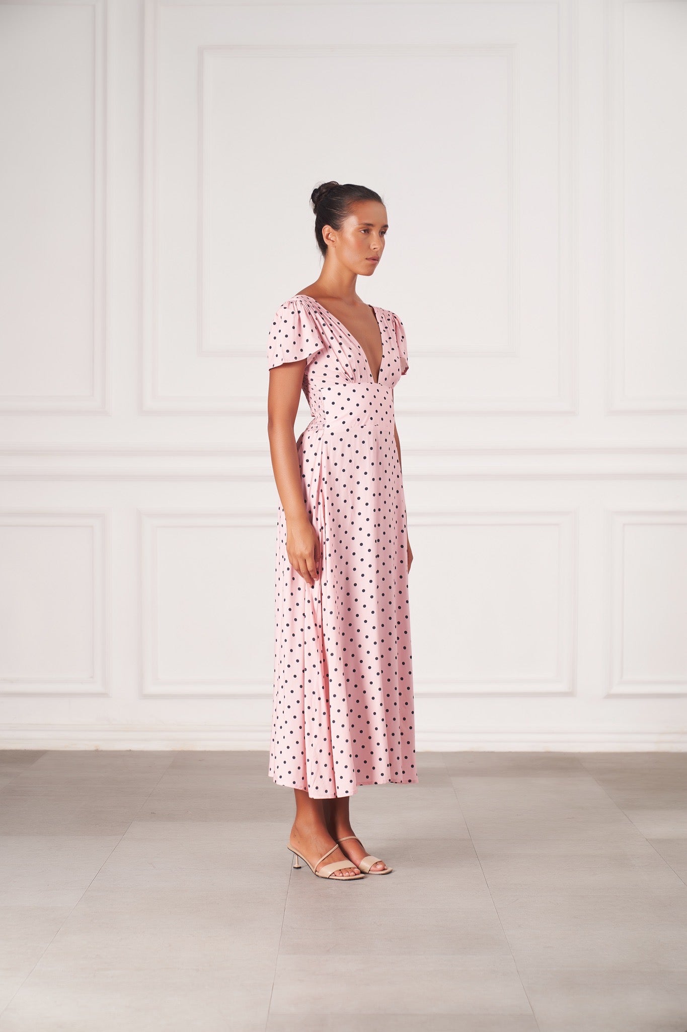 Margot Maxi Dress | Pink Polka Dots