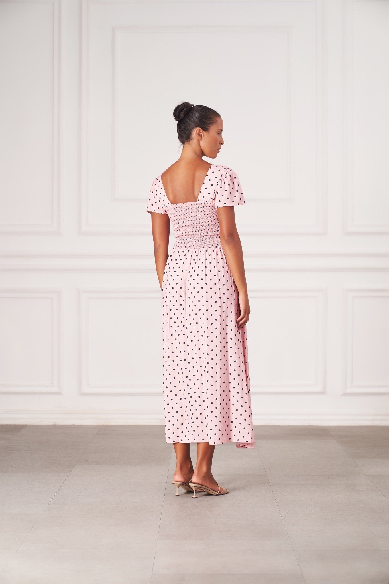 Margot Maxi Dress | Pink Polka Dots