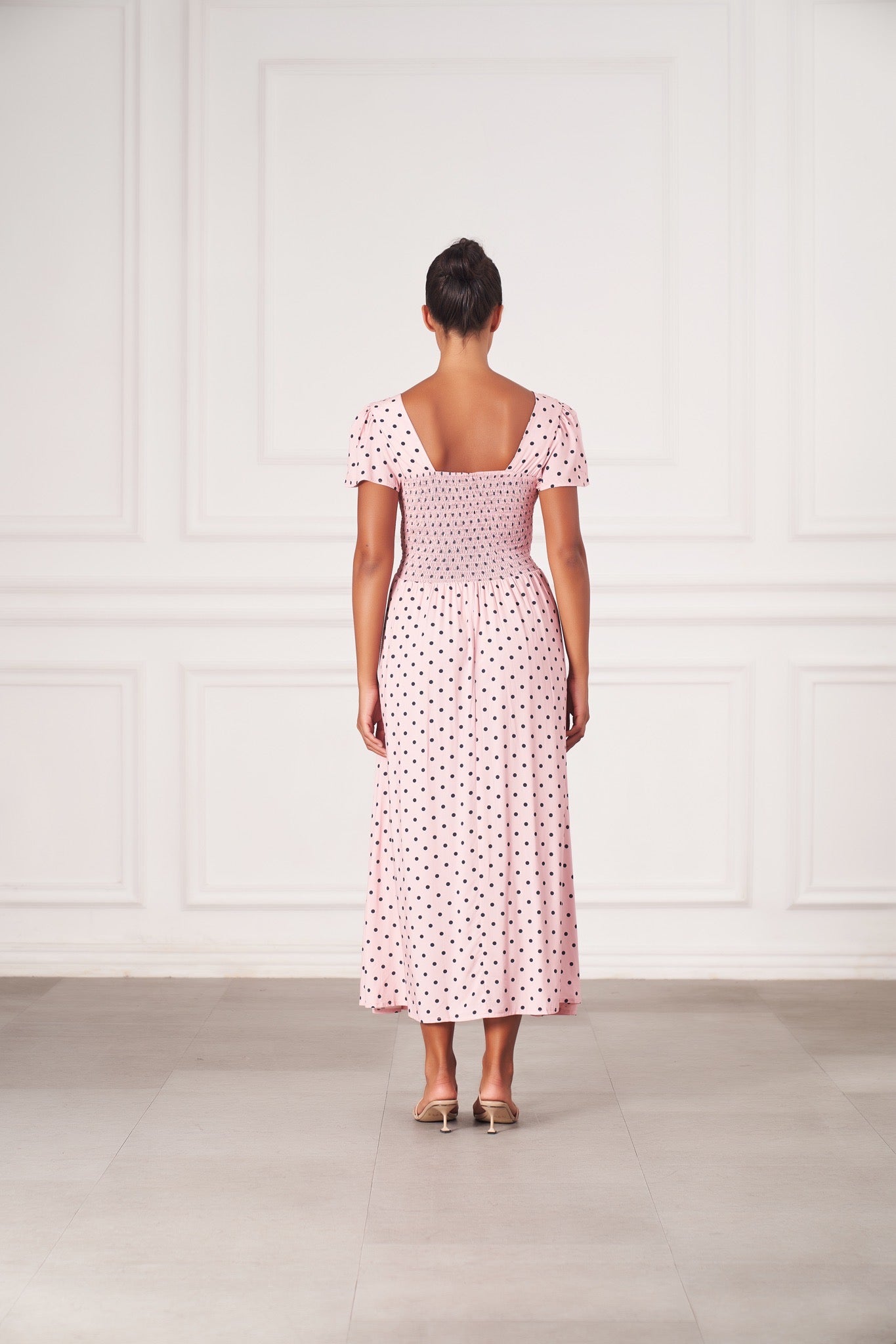 Margot Maxi Dress | Pink Polka Dots