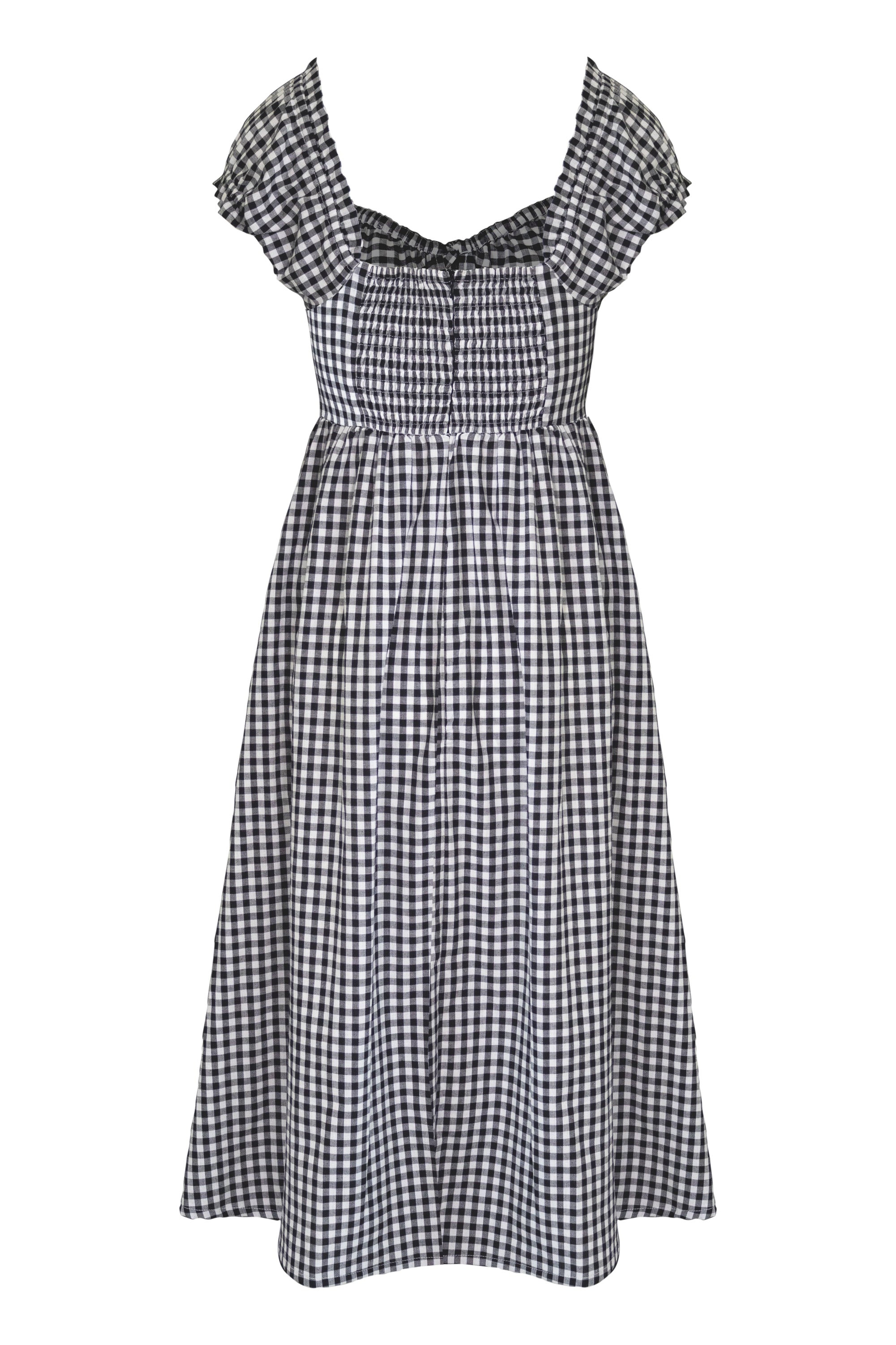 new look gingham midi dress Buy Navy Blue Gingham Puff Sleeve Midi Dress from Next USA