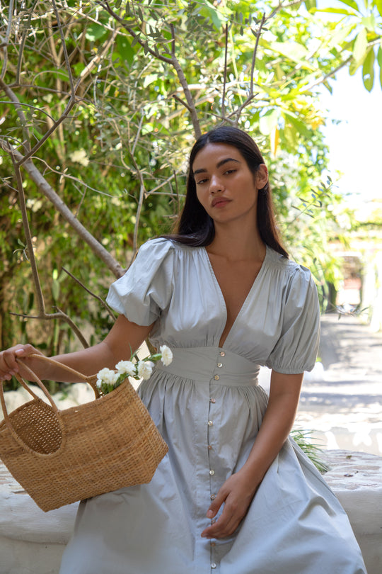Hazel Midi Dress | Dusty Blue