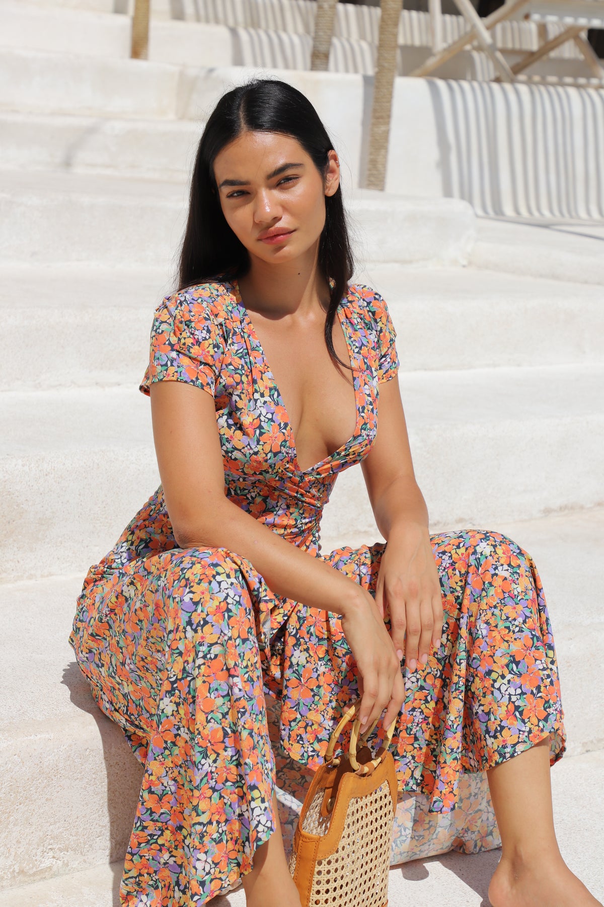 Alexa Maxi Wrap Dress | Wildflower