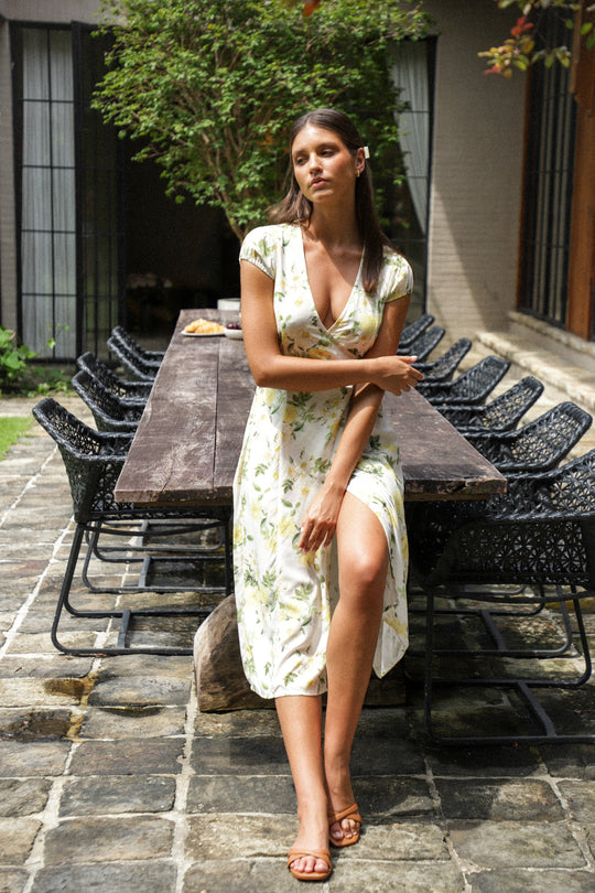 Alaia Midi Wrap Dress | Cottage Garden