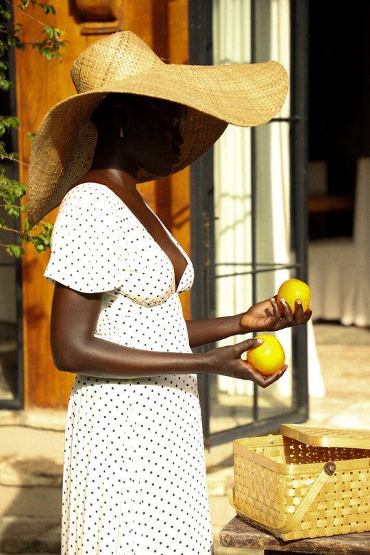 Margot Maxi Dress | White Polka Dot