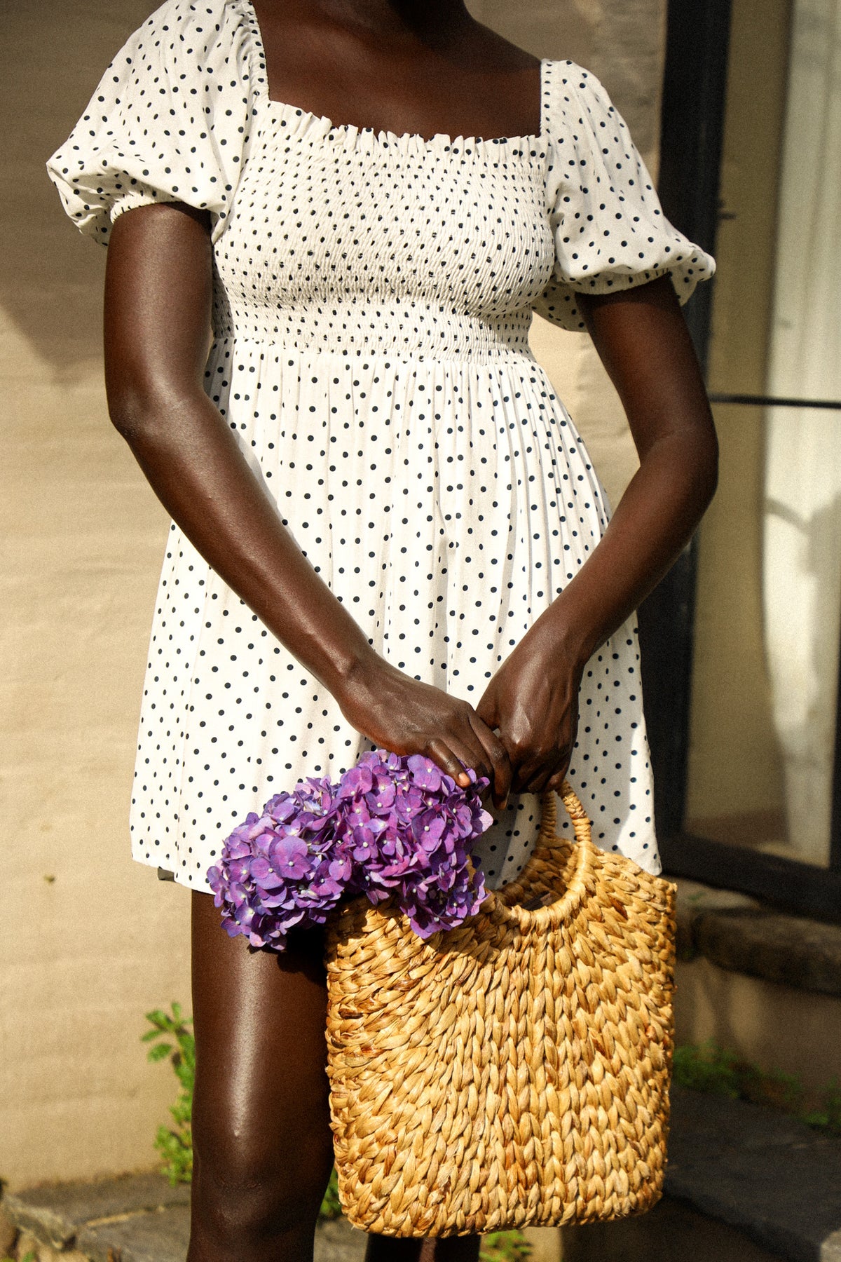 Camille Mini | White Polka Dot