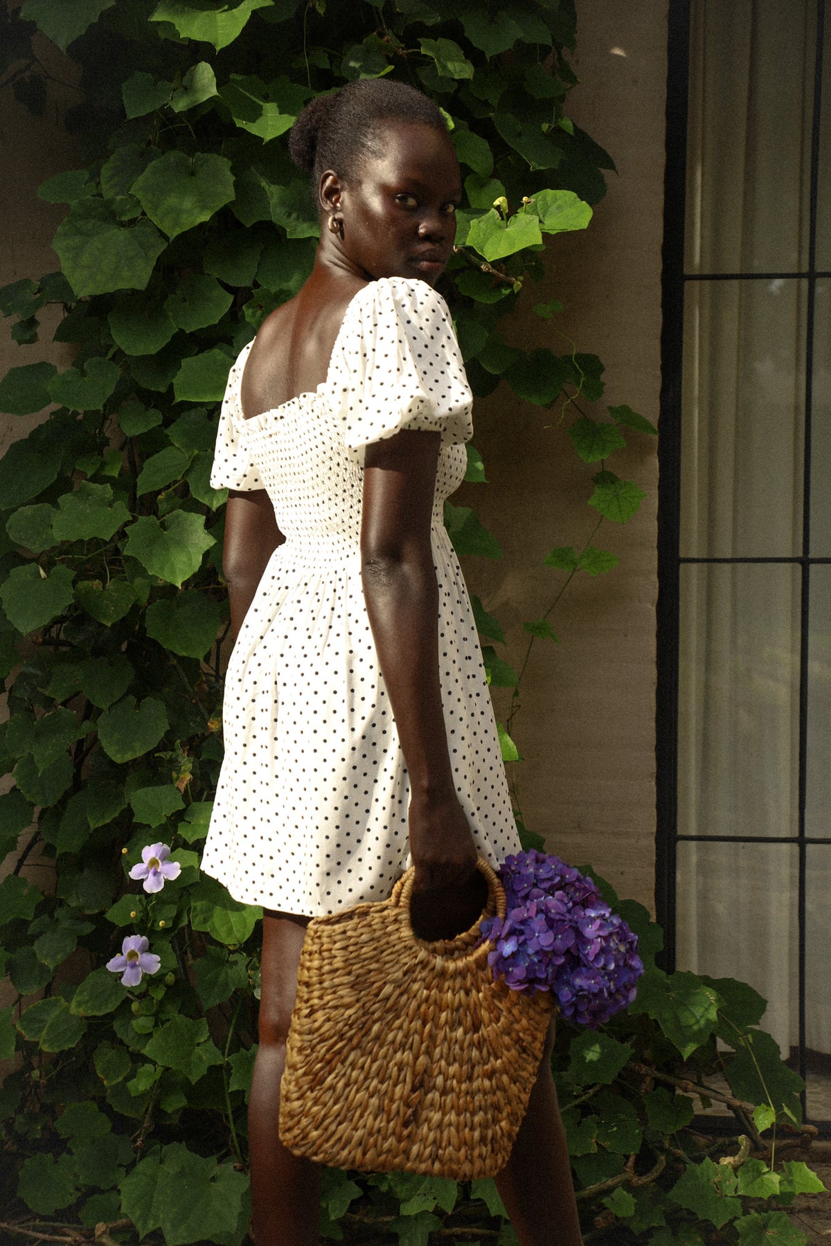 Camille Mini | White Polka Dot