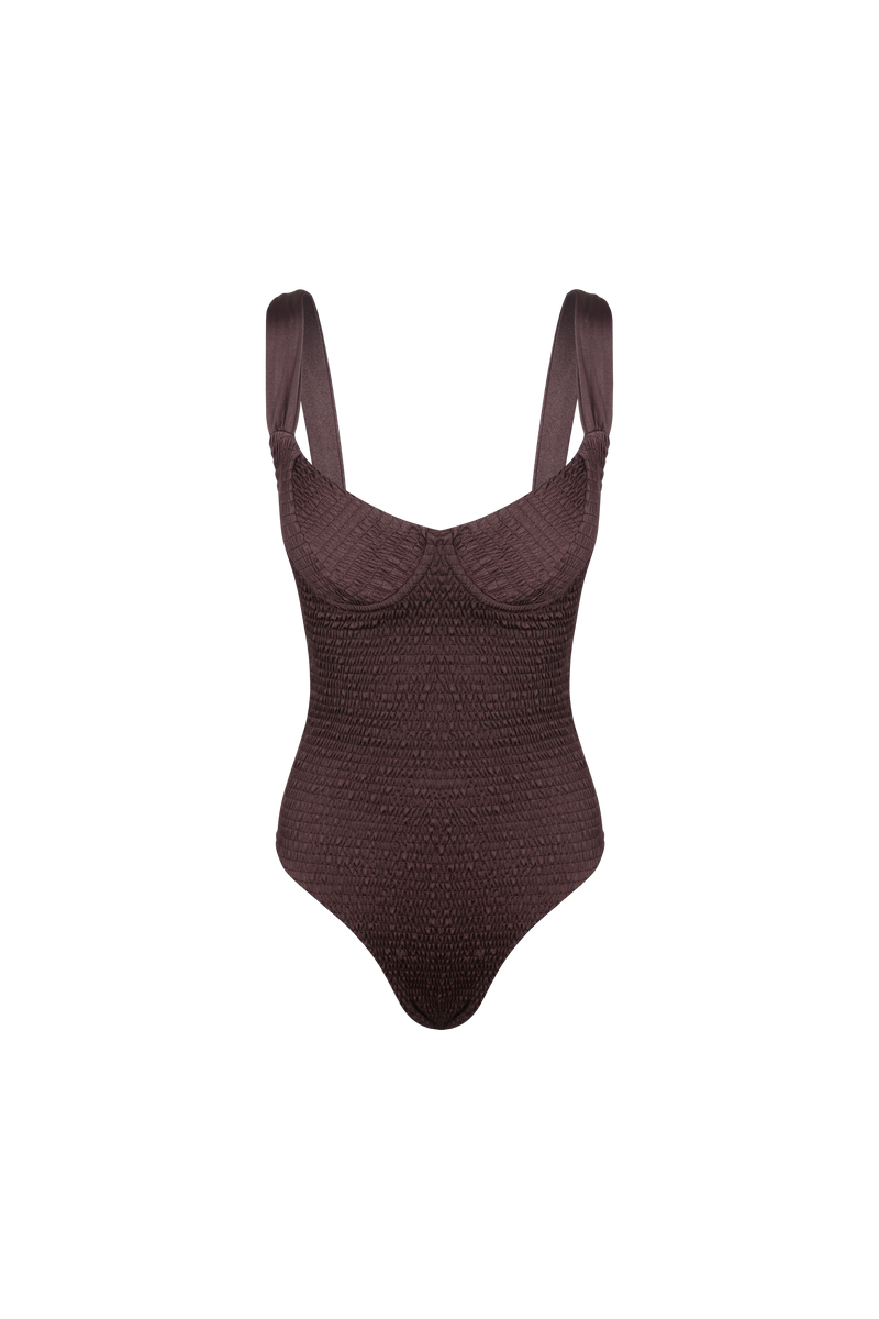 Cacao Brown Lente One Piece Bathing Suit · Shop Online · HAZEL & FOLK