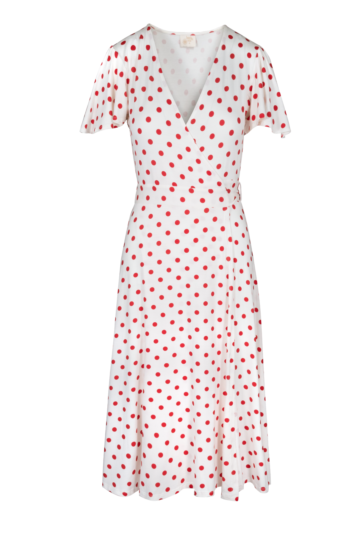 Lucia Midi Wrap Dress | Berry Dot