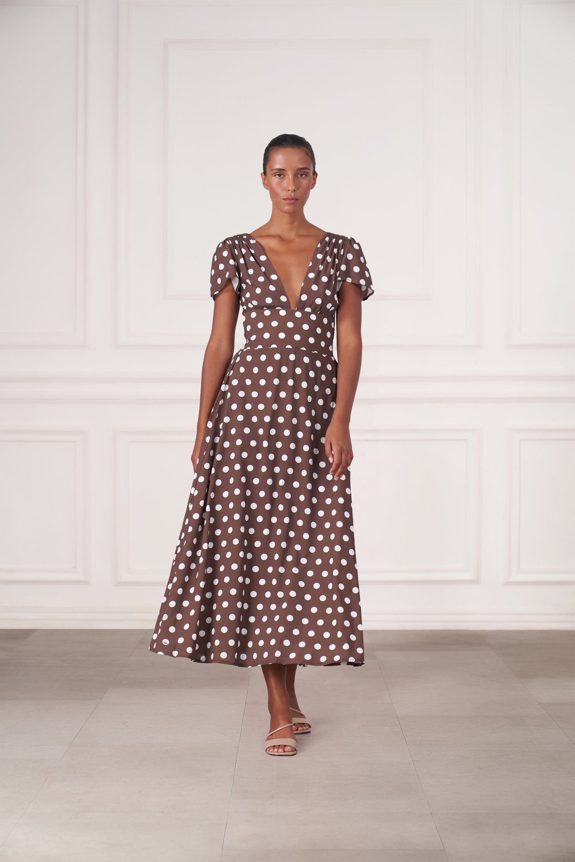 Margot Maxi Dress | Espresso Dot