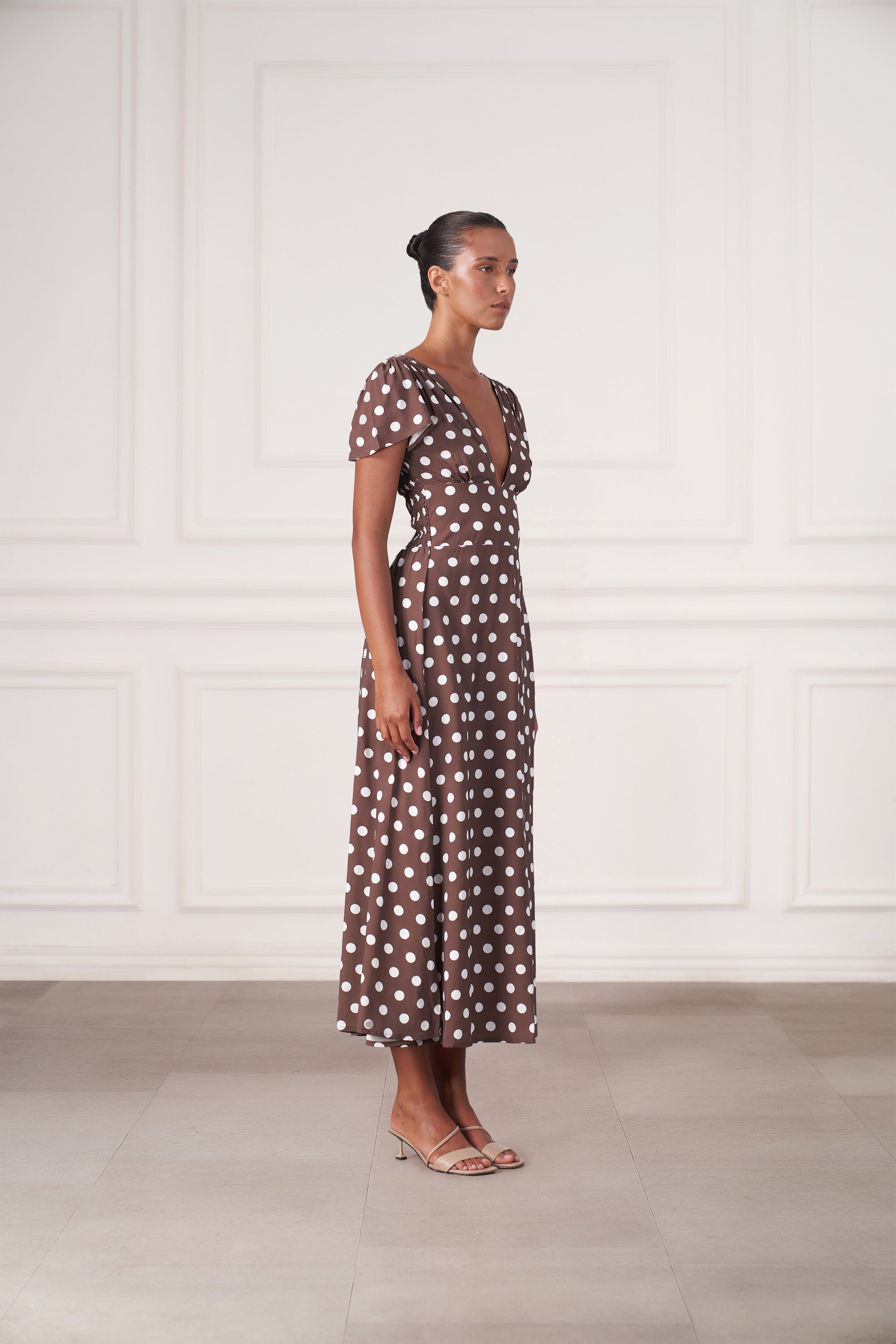 Margot Maxi Dress | Espresso Dot