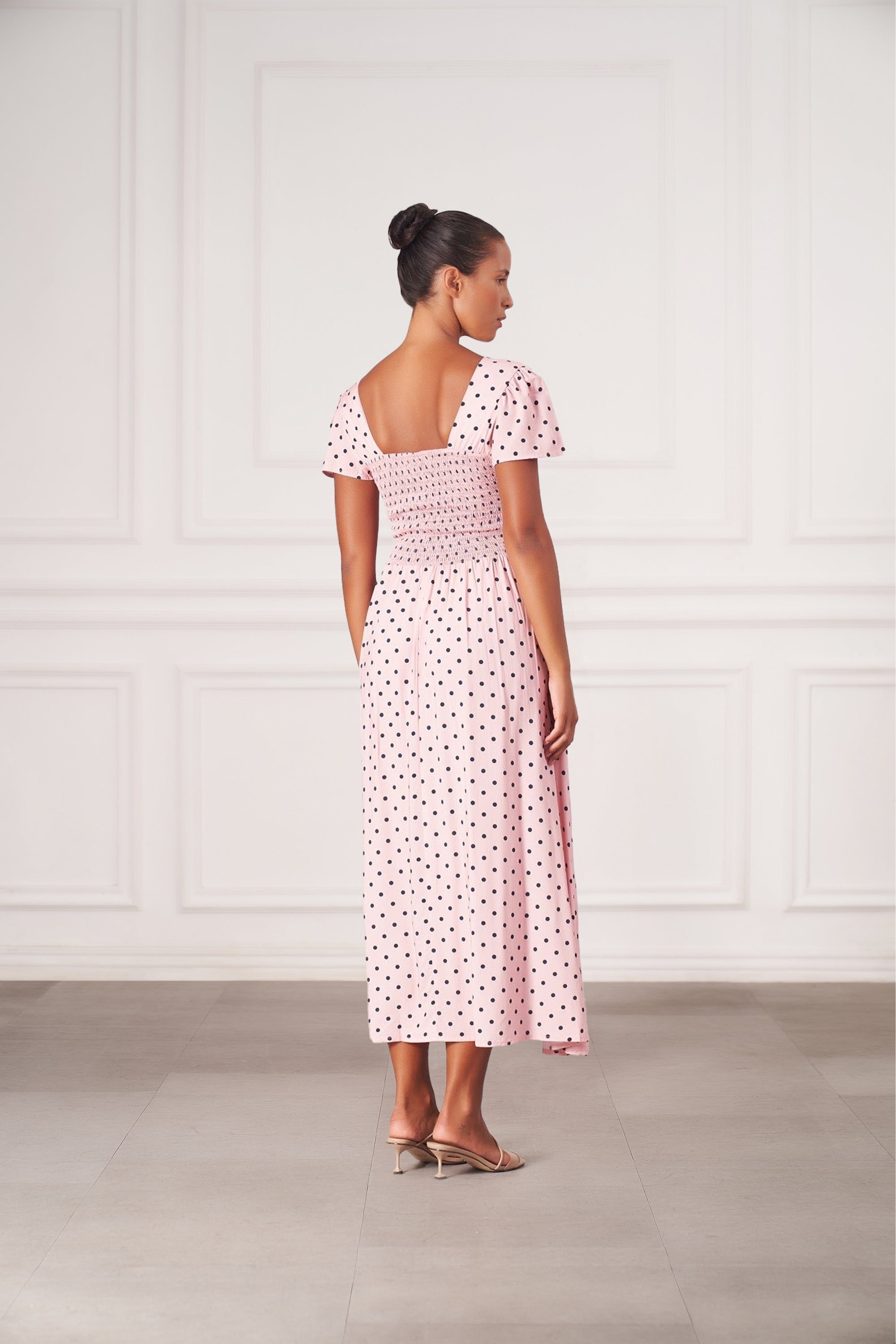 Margot Maxi Dress | Pink Polka Dots